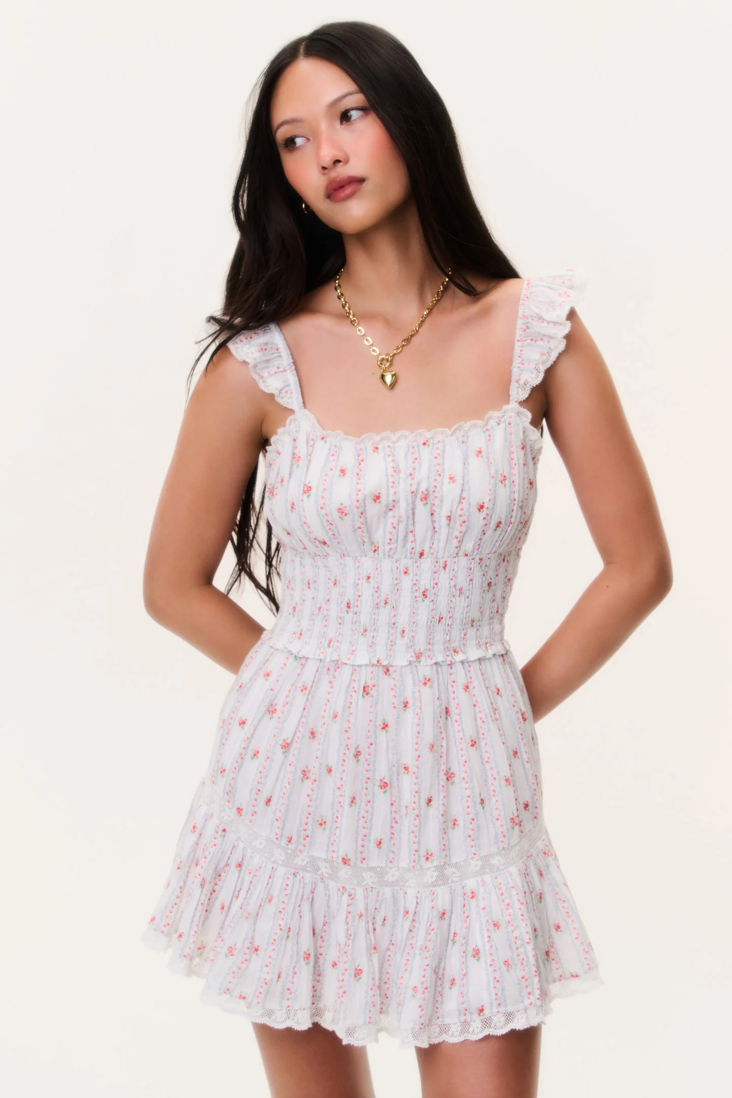 Vestido Mini Listrado de Cereja Maralina