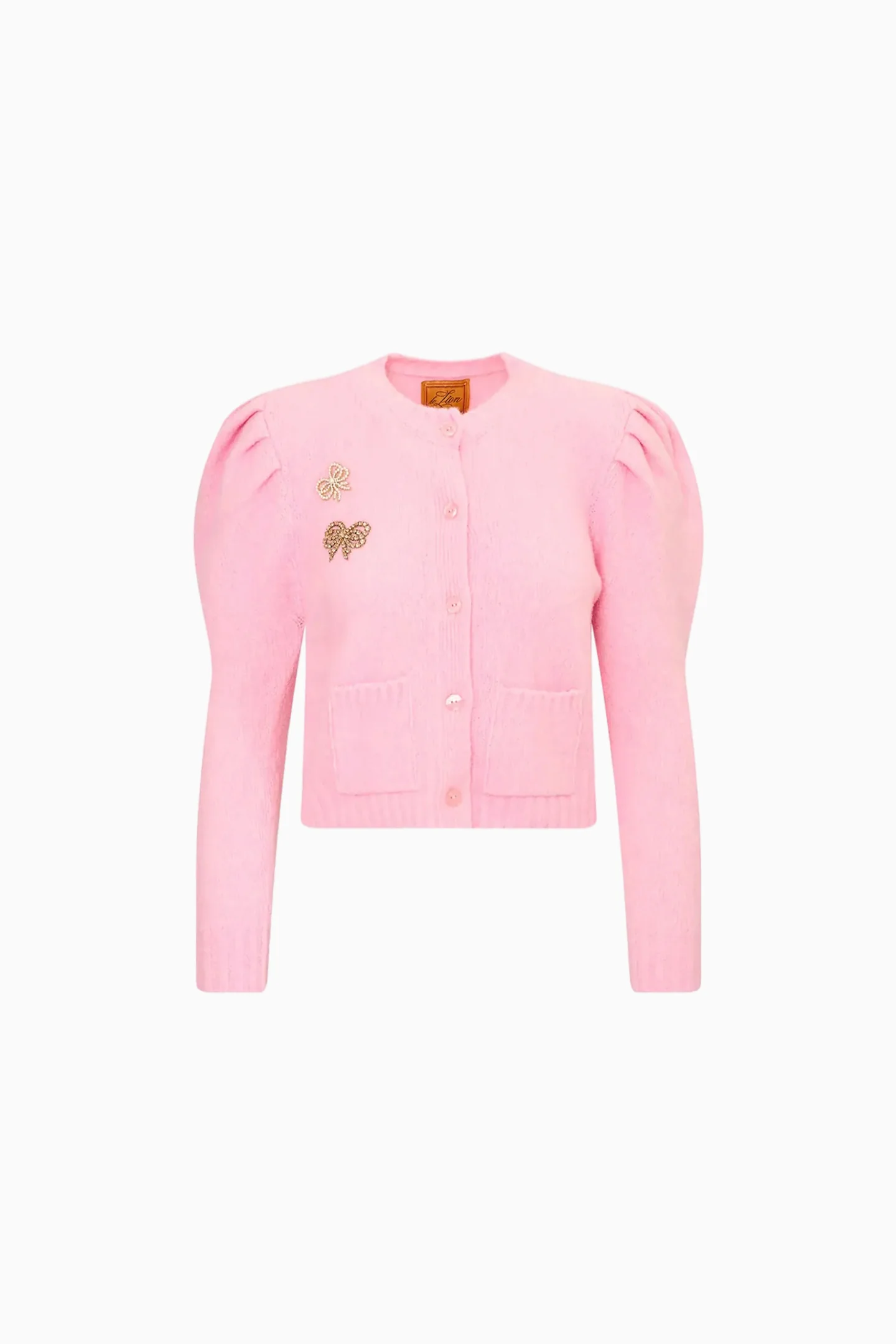 Cardigã Le Lion Girls Puff Sleeve Laurita com Laço