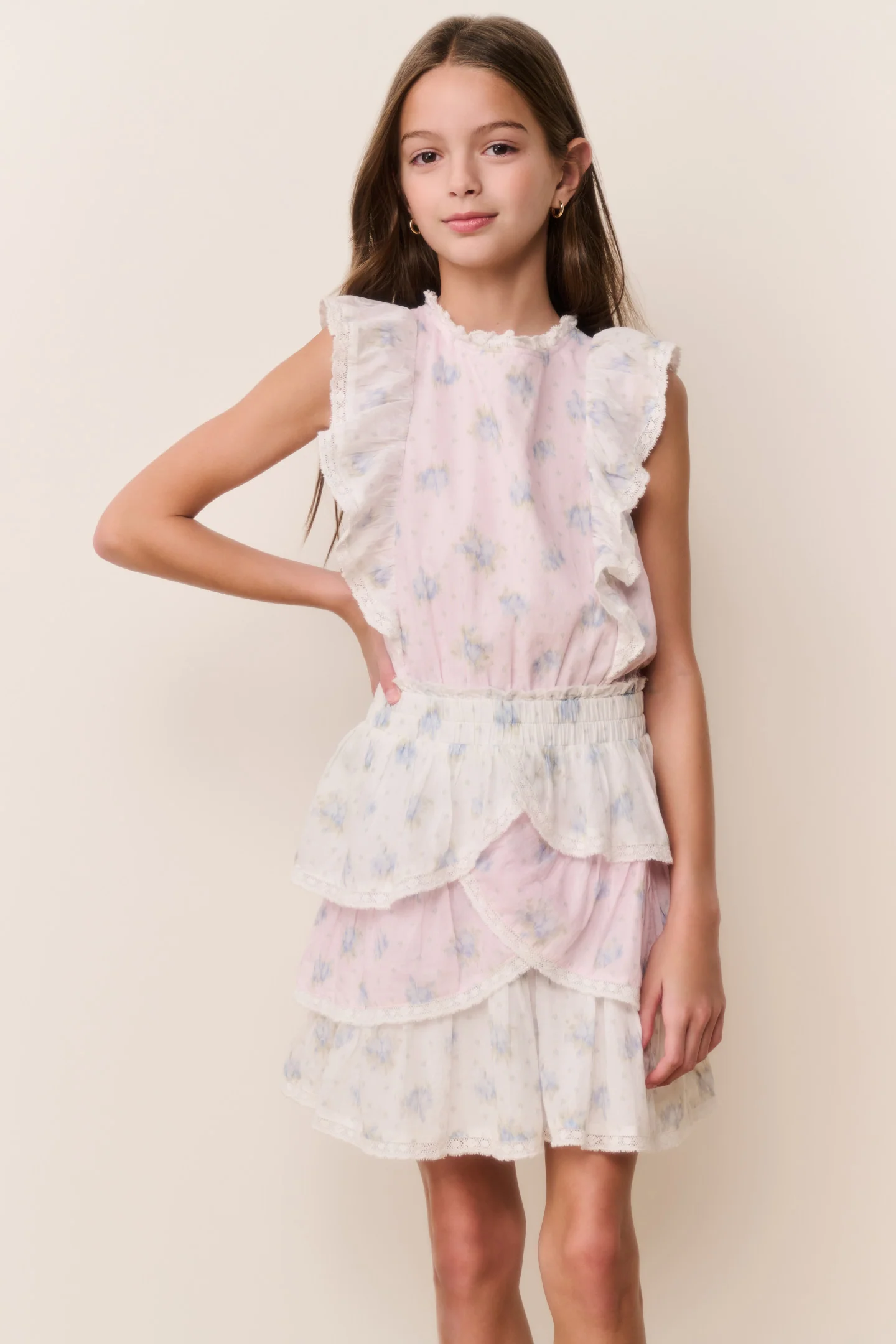Vestido Tween Decker com Estampa Misturada