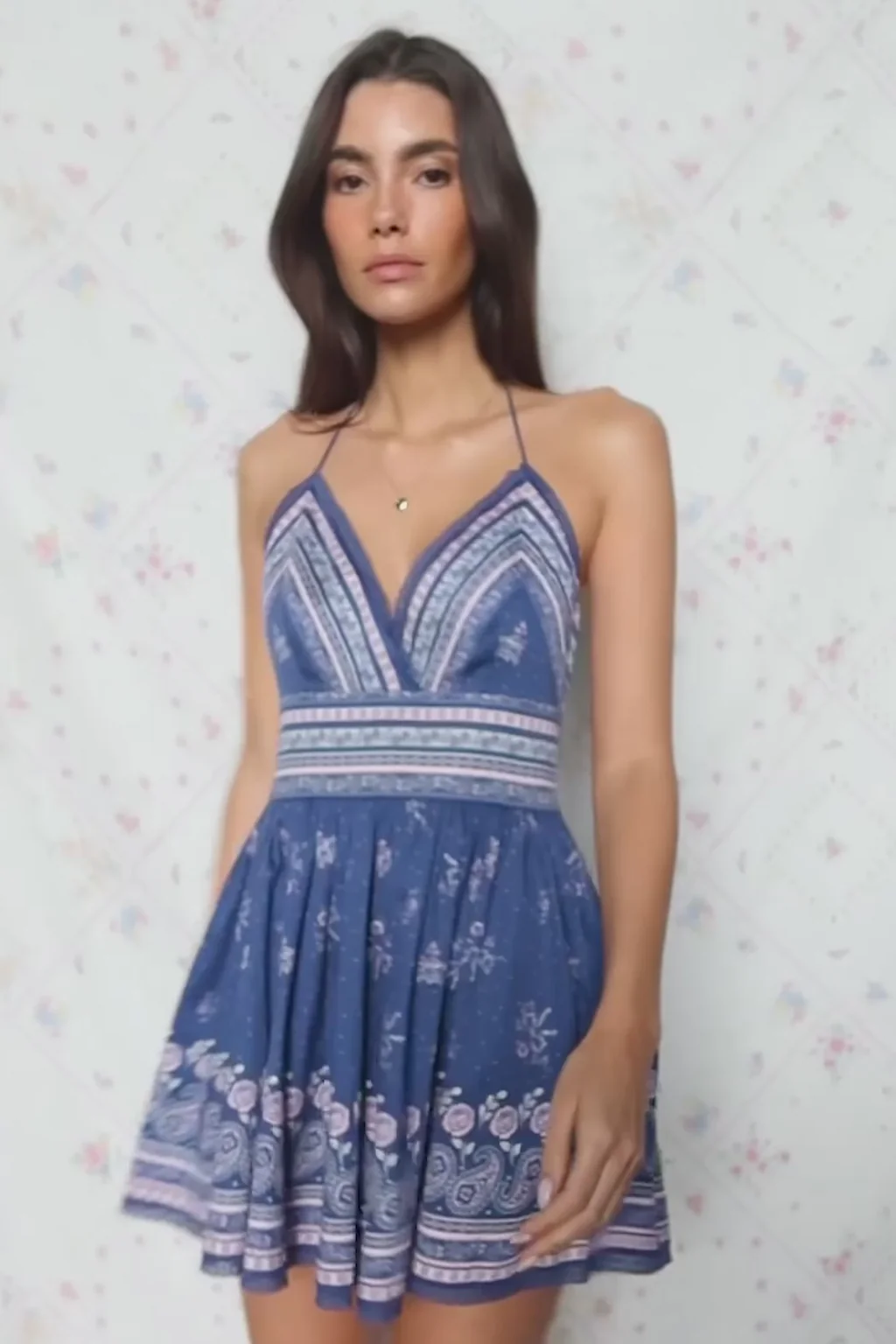 Vestido Mini Estampado Bandana de Algodão Arletta
