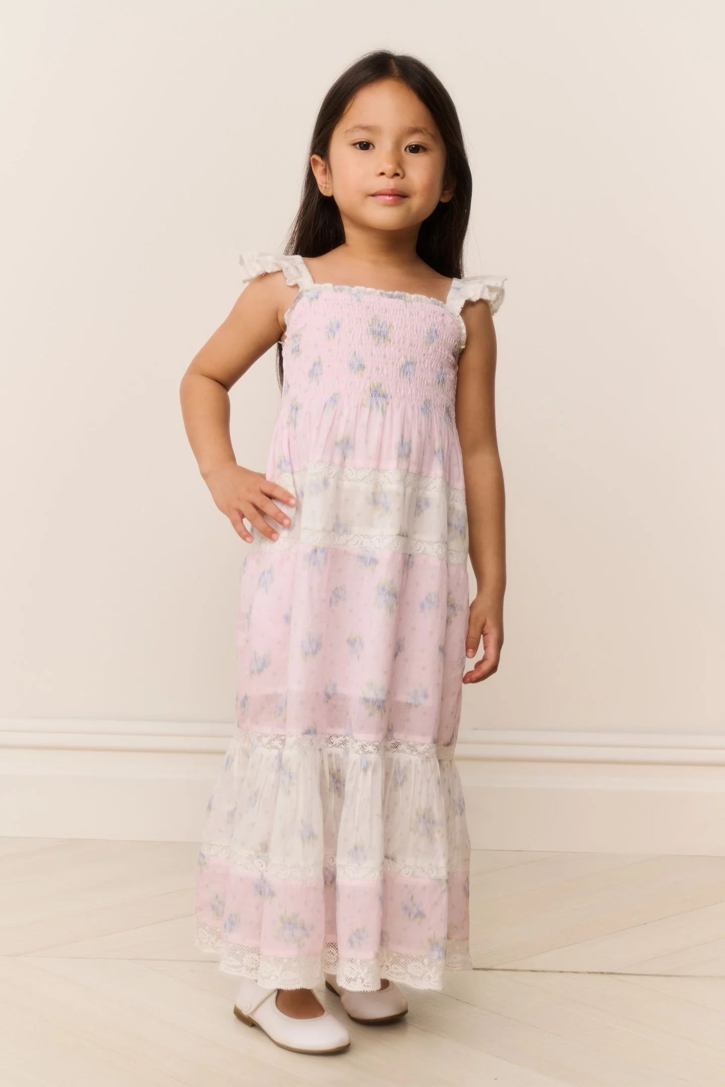 Vestido Midi Estampado Misturado para Meninas Pequenas Rhiannon