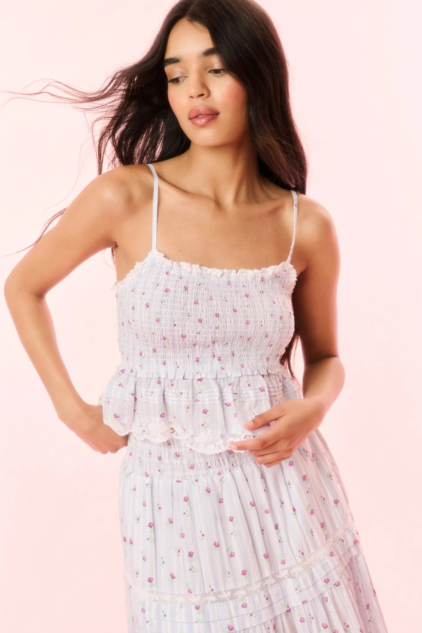 Top Listrado com Estampa Floral Marzenia