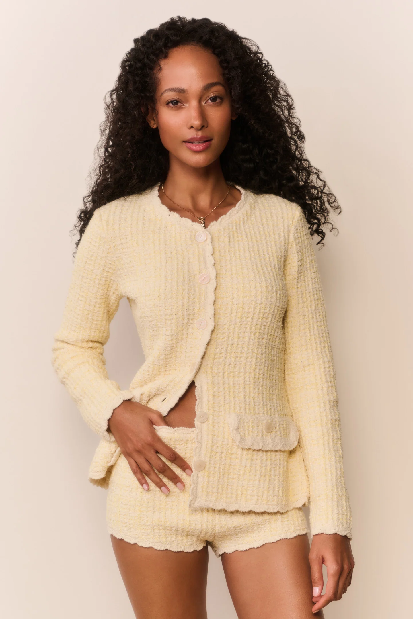 Gaililee Cardigan de Malha de Tweed