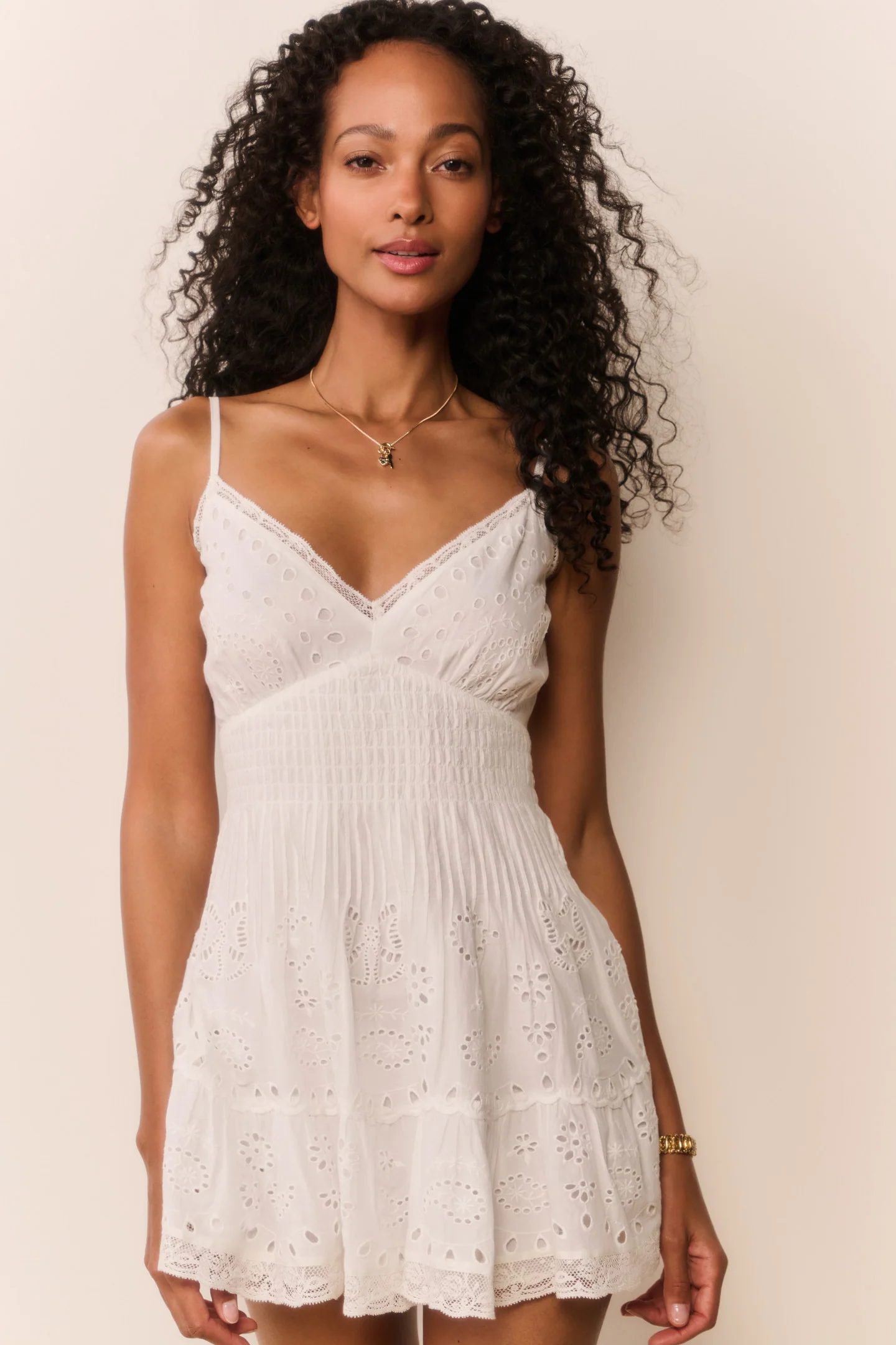 Vestido Mini com Laçada de Algodão Azar