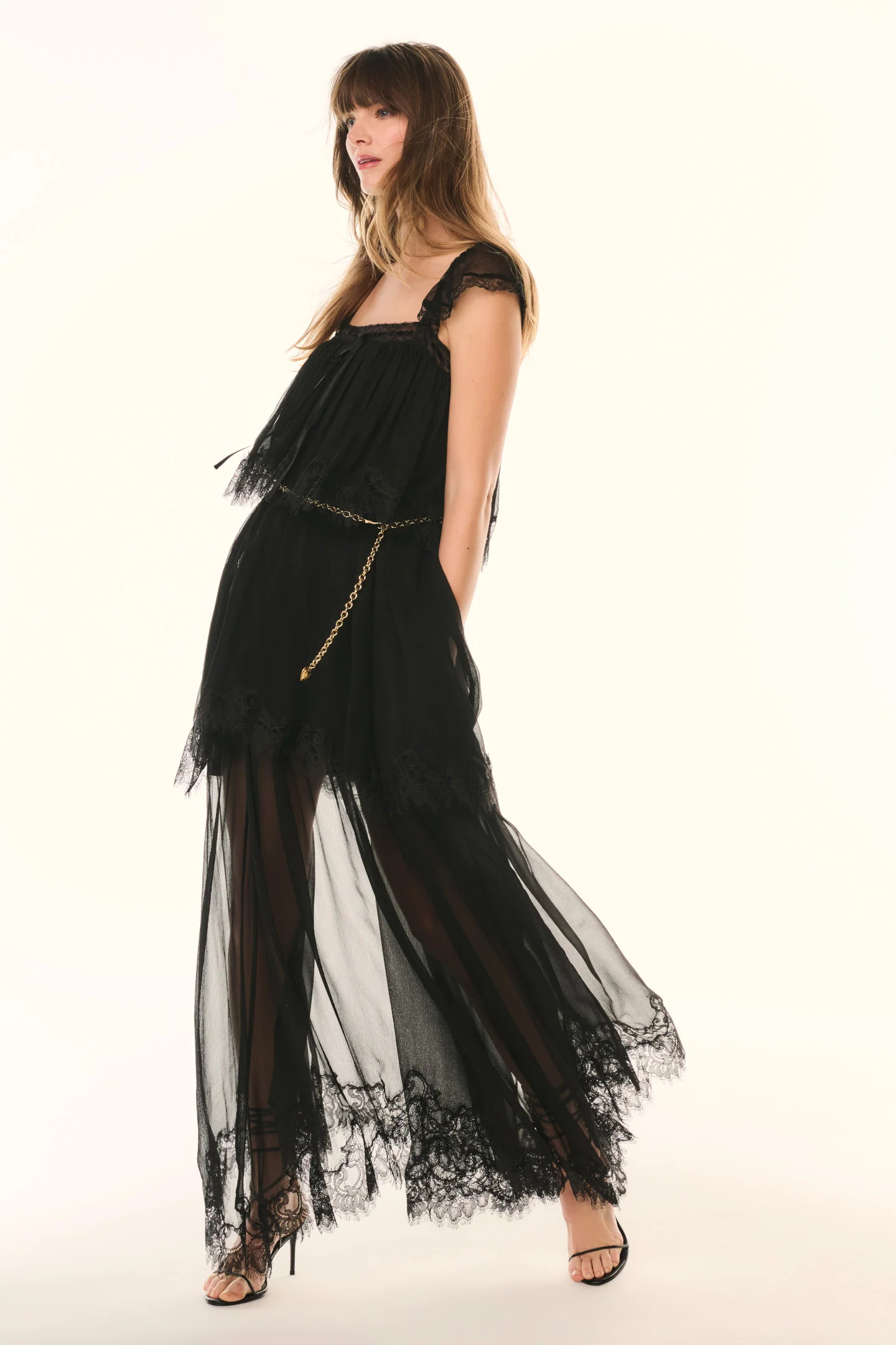 Vestido Maxi de Chifon de Seda Maralee