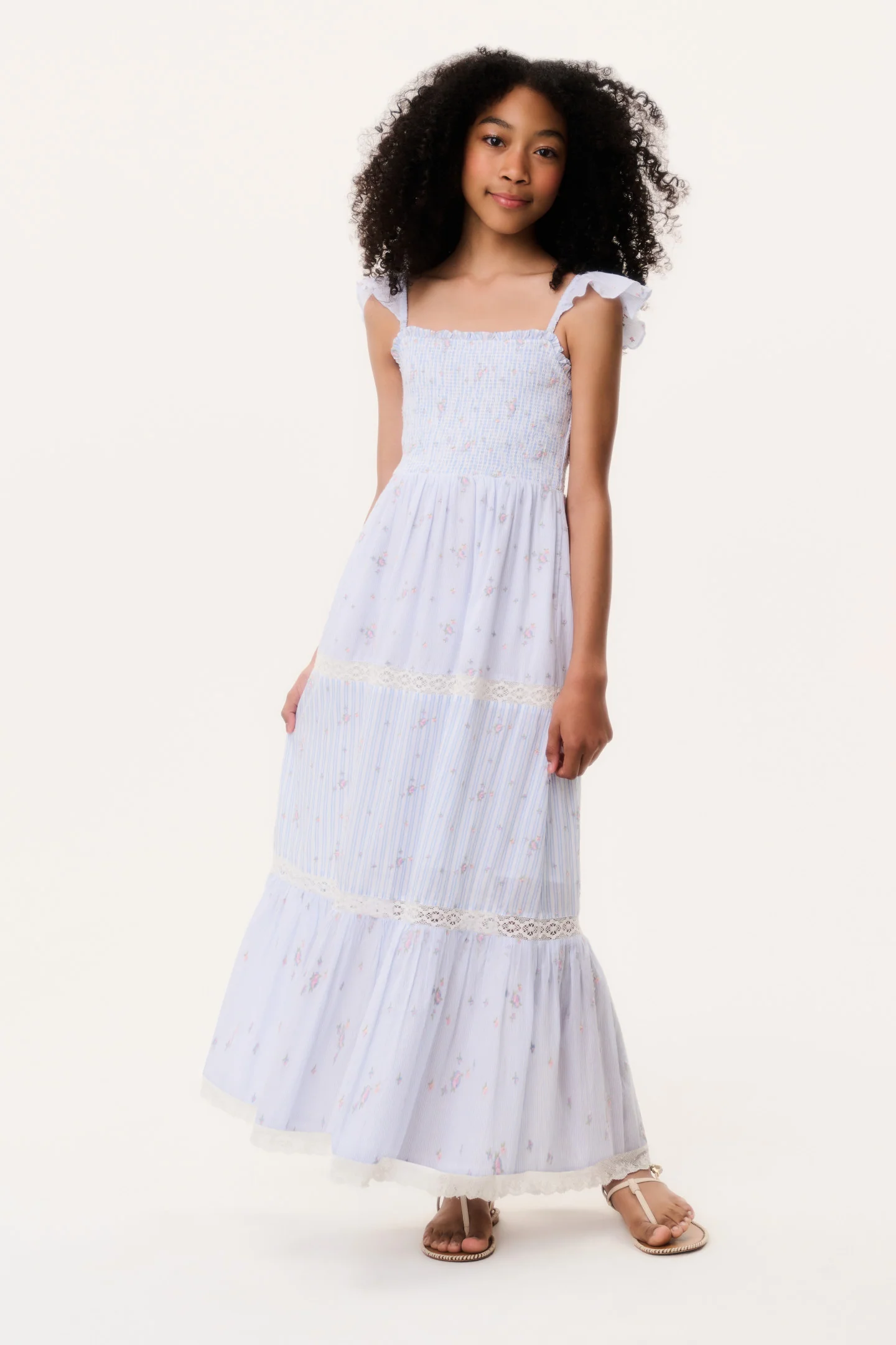 Vestido Floral Listrado Tween Rhiannon