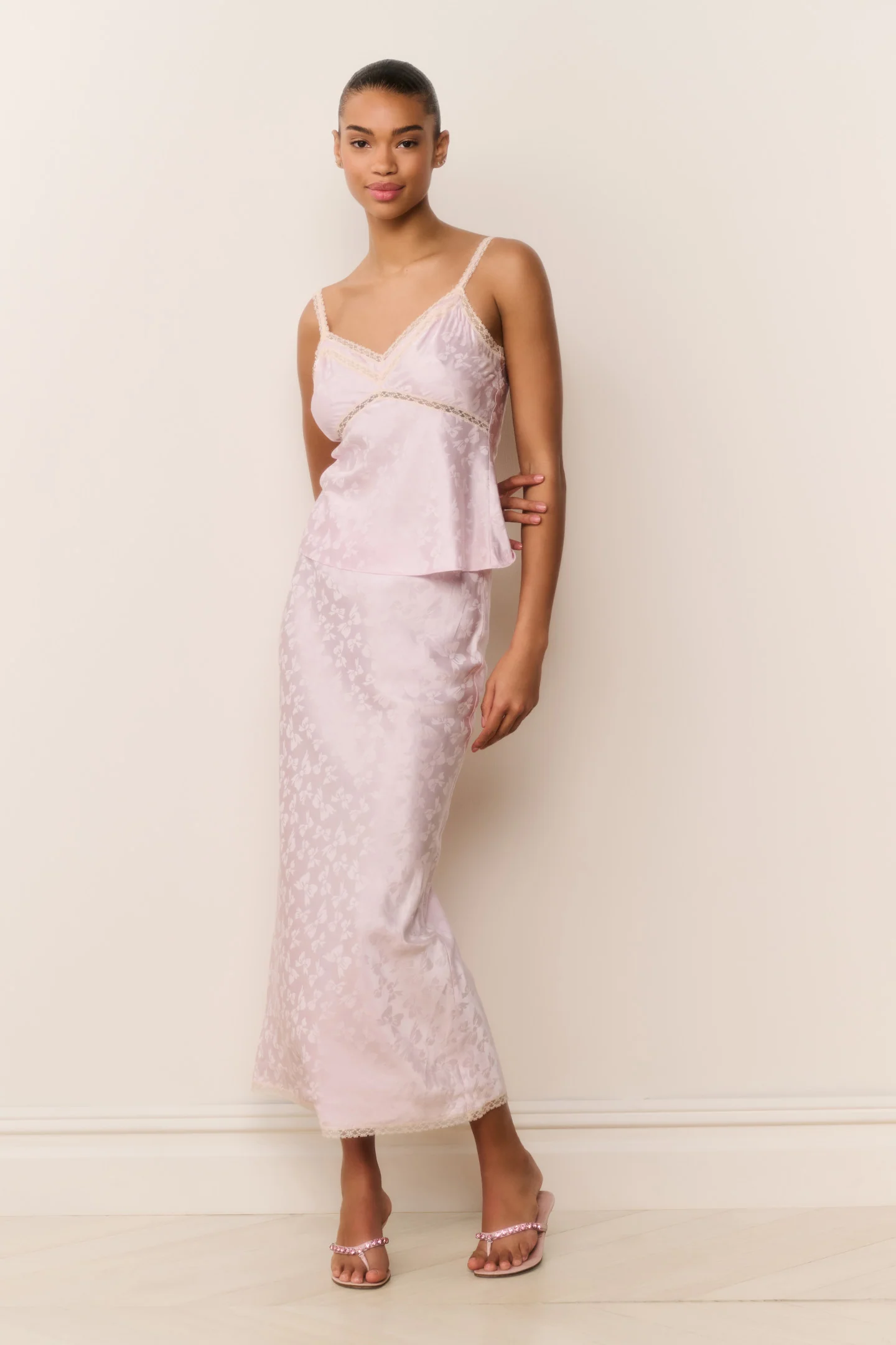 Saia Maxi Jacquard com Nó em Seda Kalo