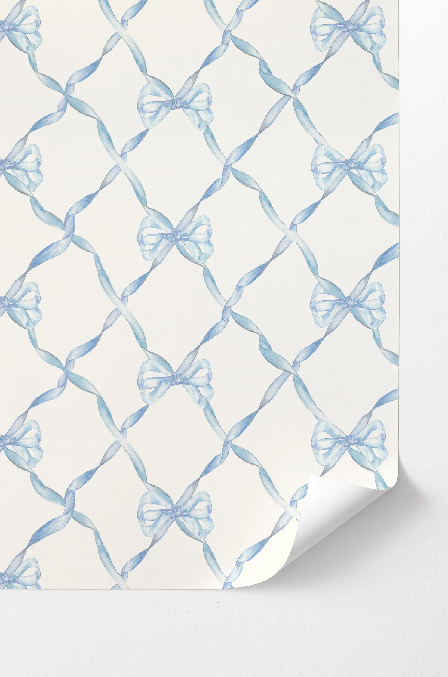 Papel de Parede Baby Bow Azul com Adesivo