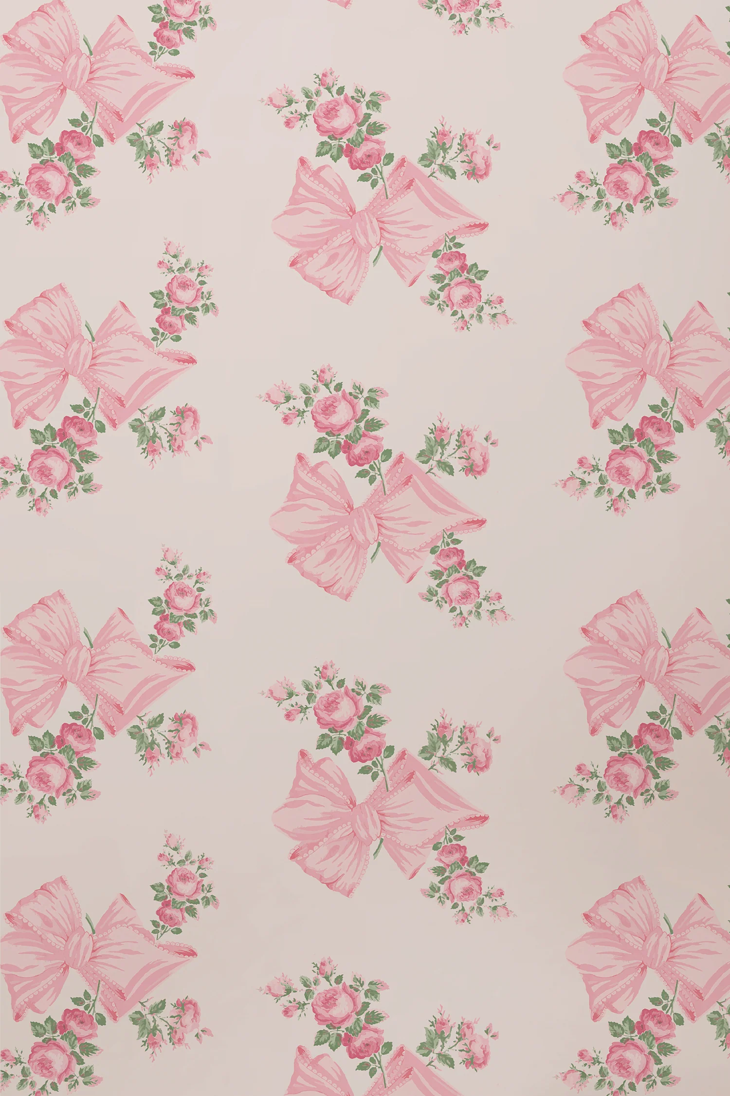 Papel de Parede Rosa Beaux Pink Mint Padrão