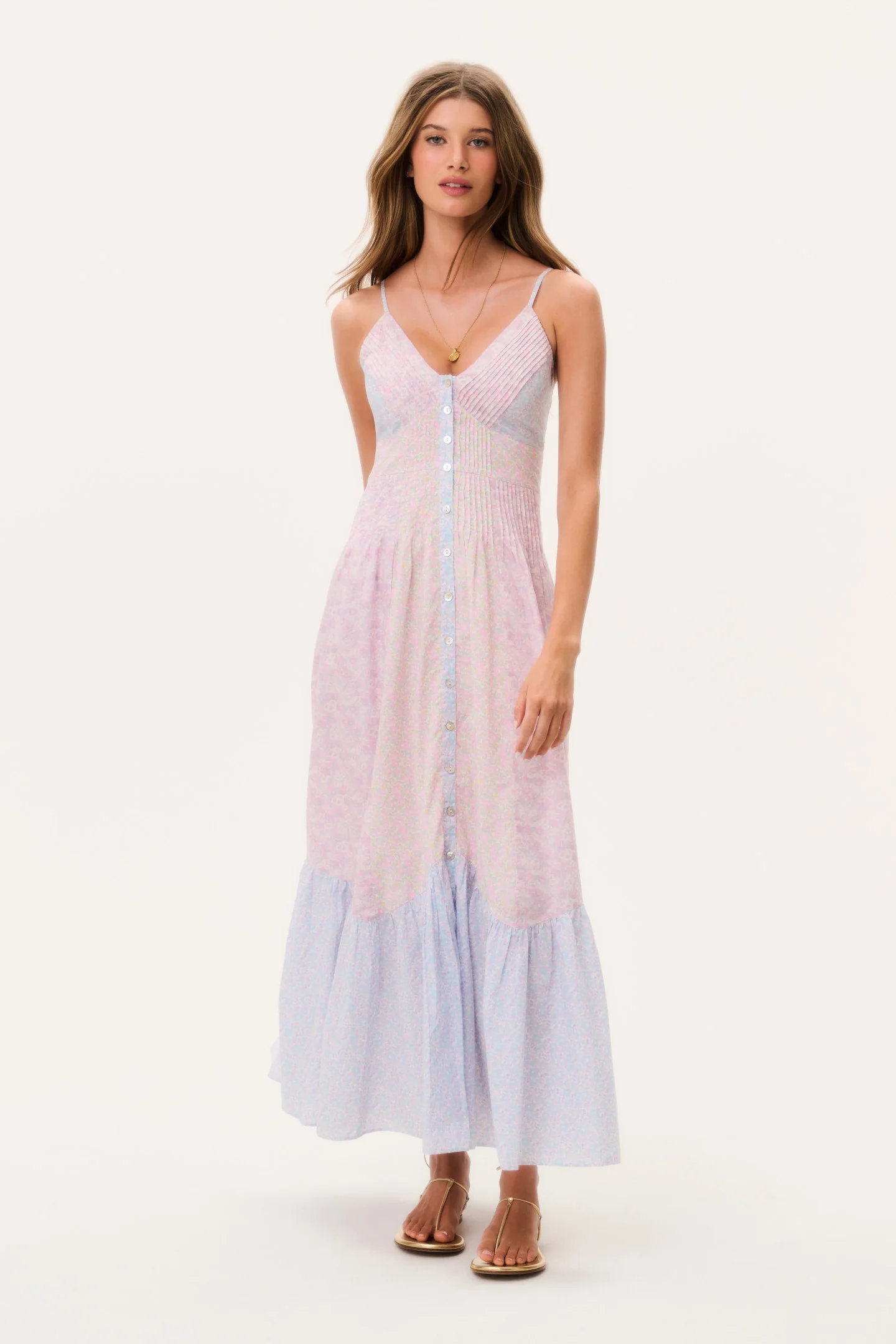 Vestido Maxi Esilda Feito com Tecidos Liberty