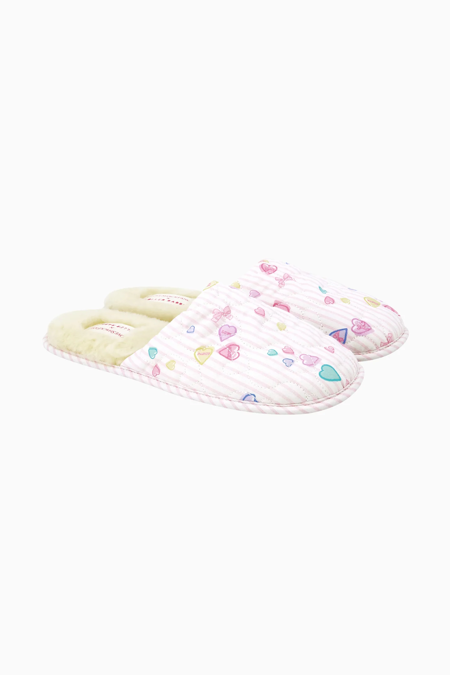 Chinelos em Patchwork com Estampa de Coração LoveShackFancy x Roller Rabbit