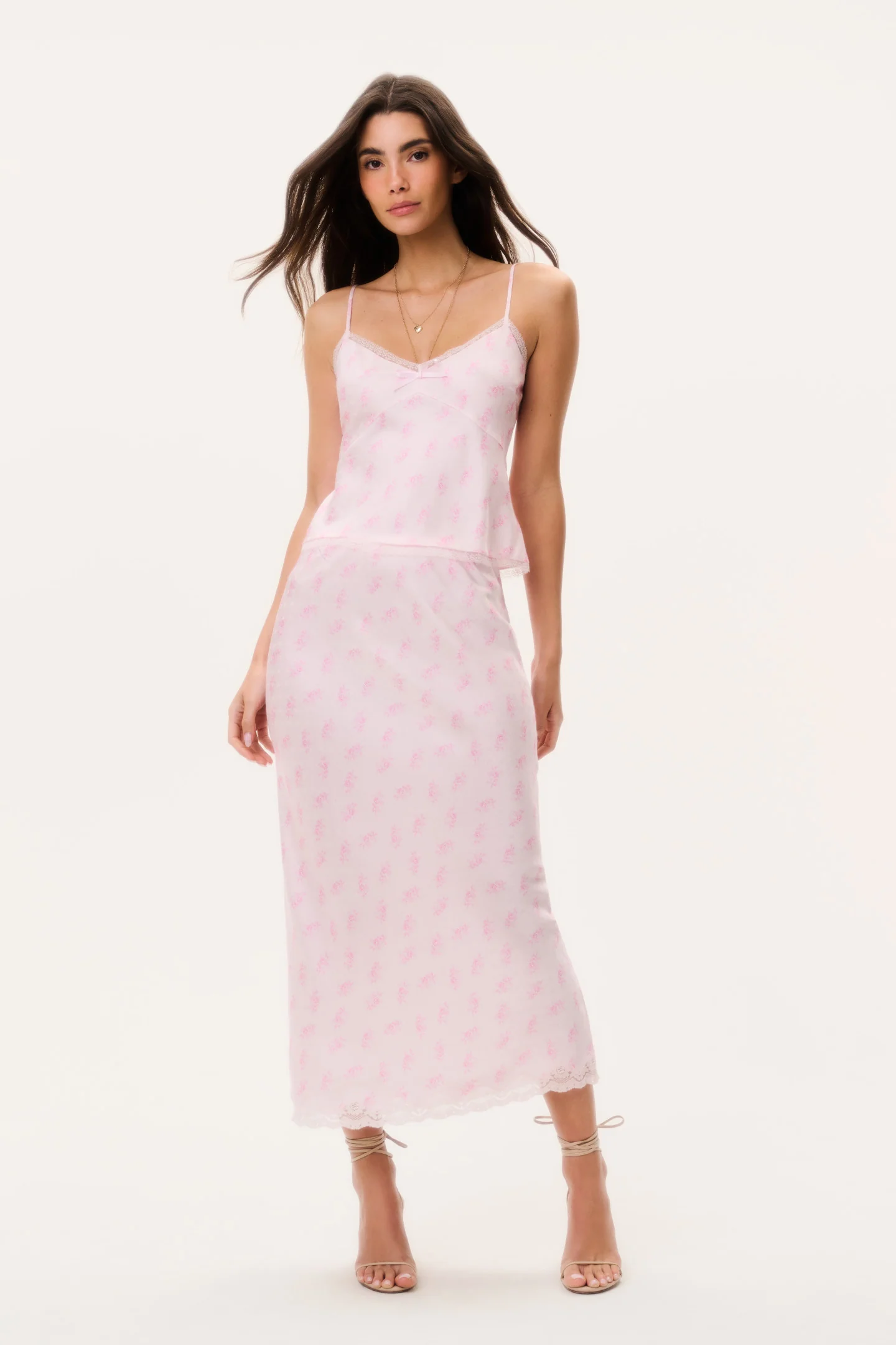 Saia Maxi Floral em Mistura de Seda Castelo