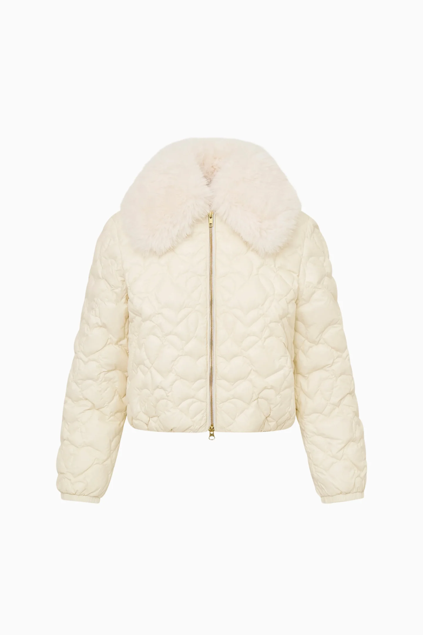 Jaqueta Puffer com Estampa de Coração Sandria