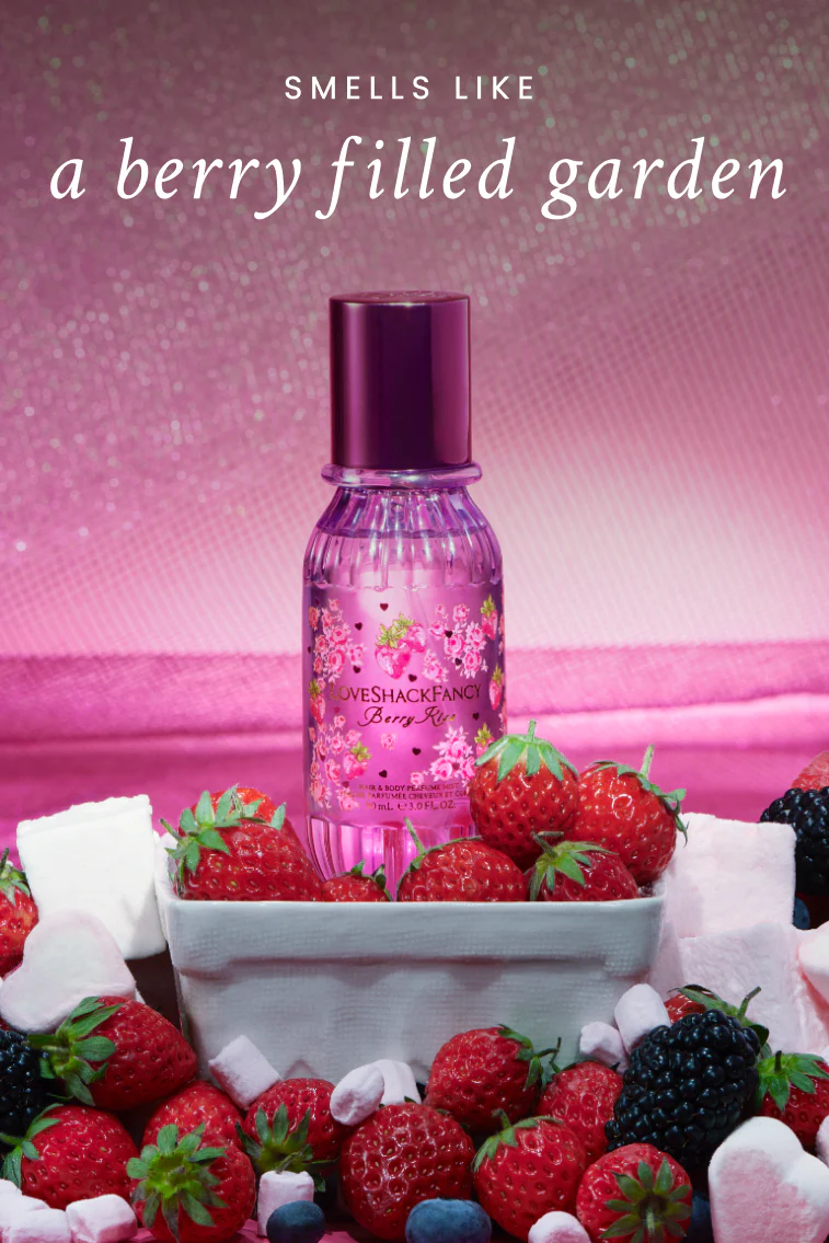 Mini Berry Kiss Spray Corporal e de Cabelo com Marshmallow