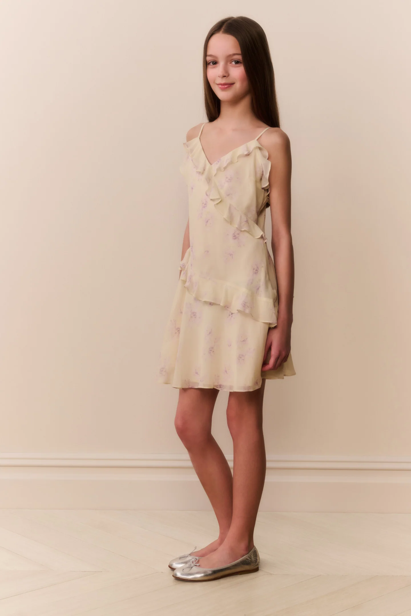 Vestido de Chifon Floral Tween Lomina