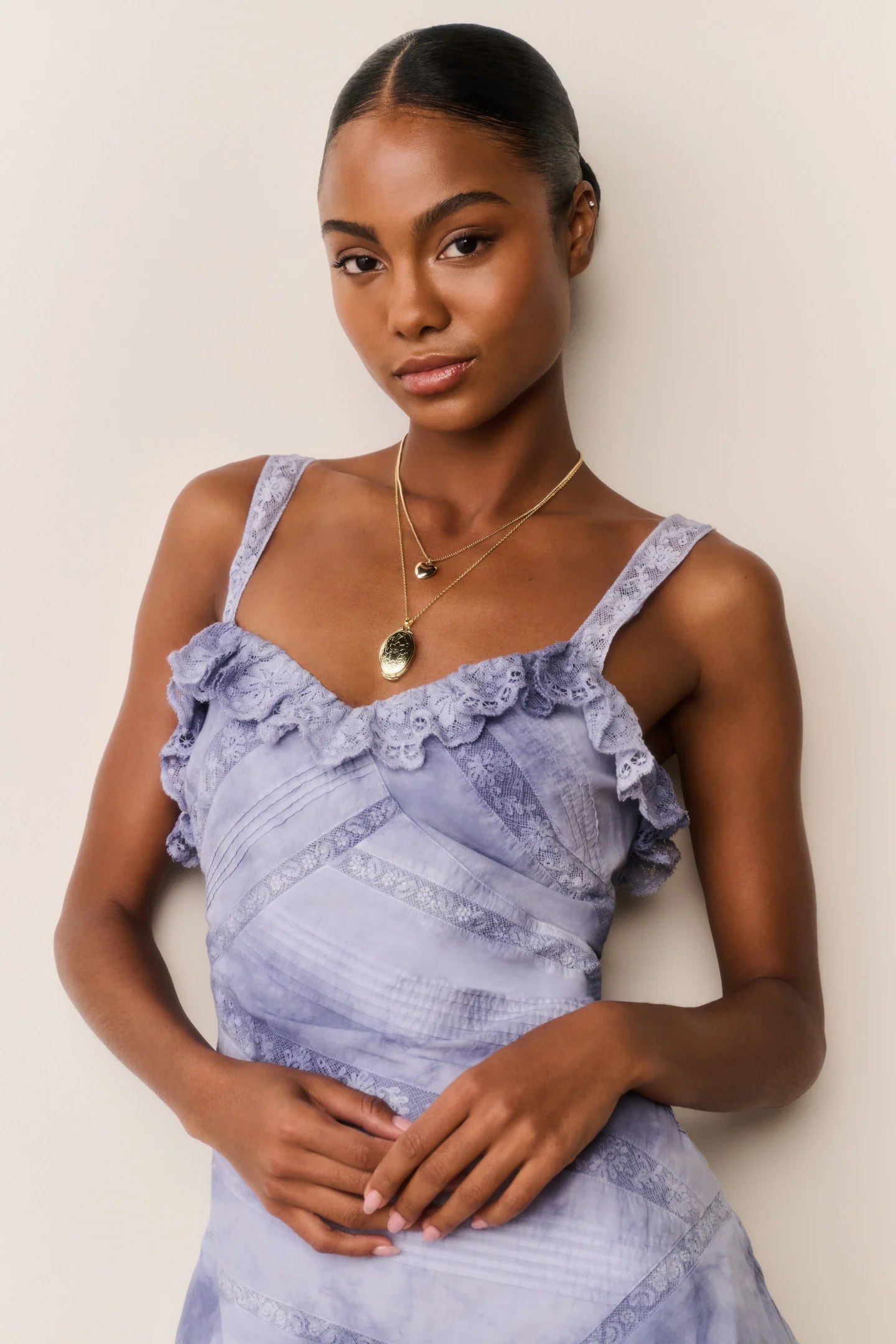 Vestido Mini de Algodão Pintado à Mão Lavine