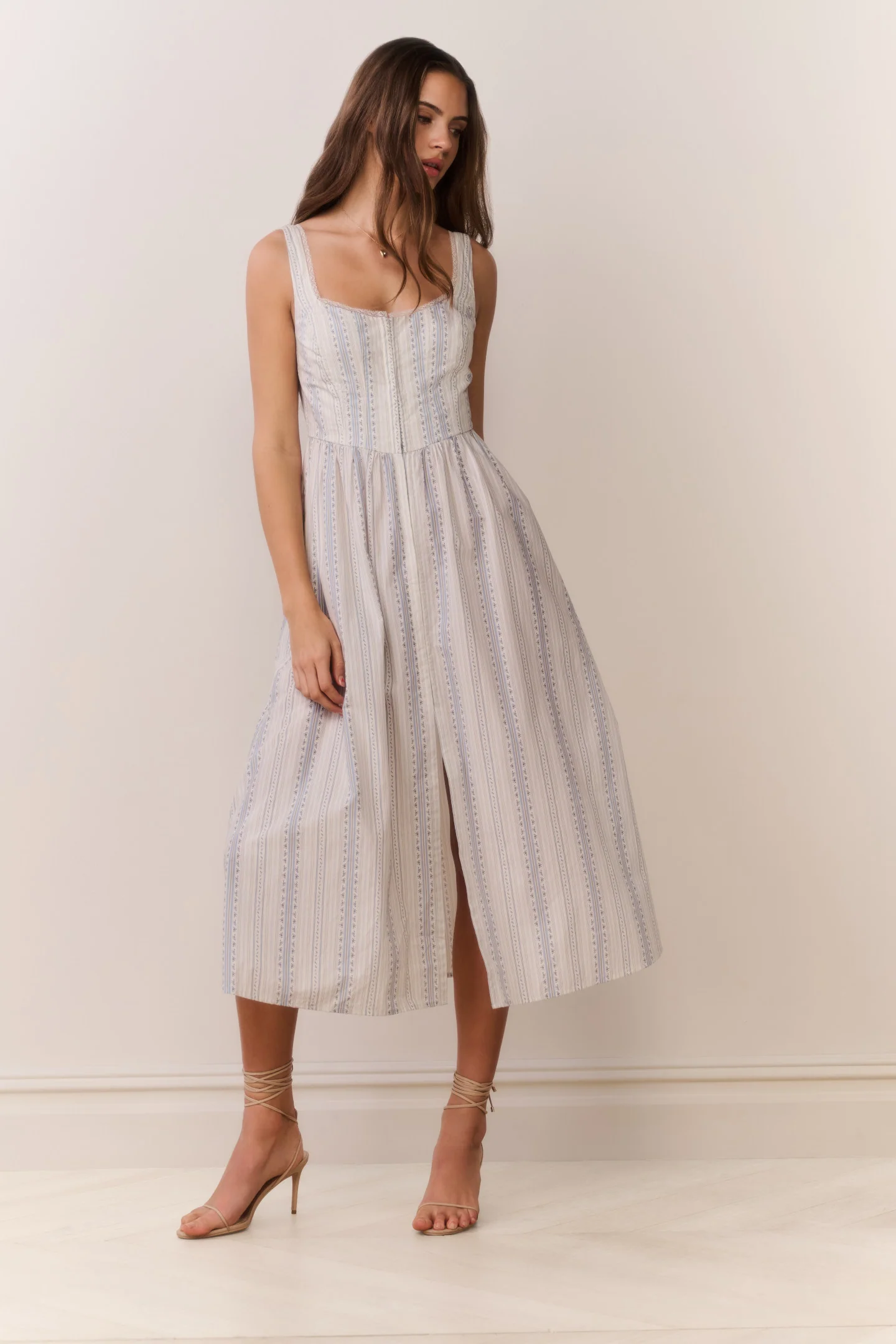 Vestido Midi Bustier de Algodão Majory