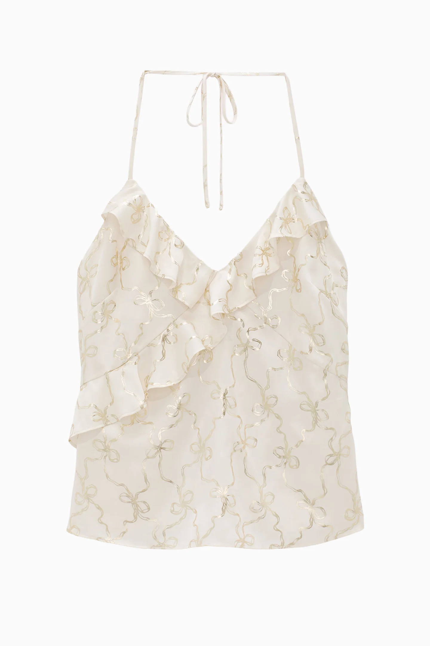 TOP HALTER DE RENDA DE SEDA PINK x LoveShackFancy