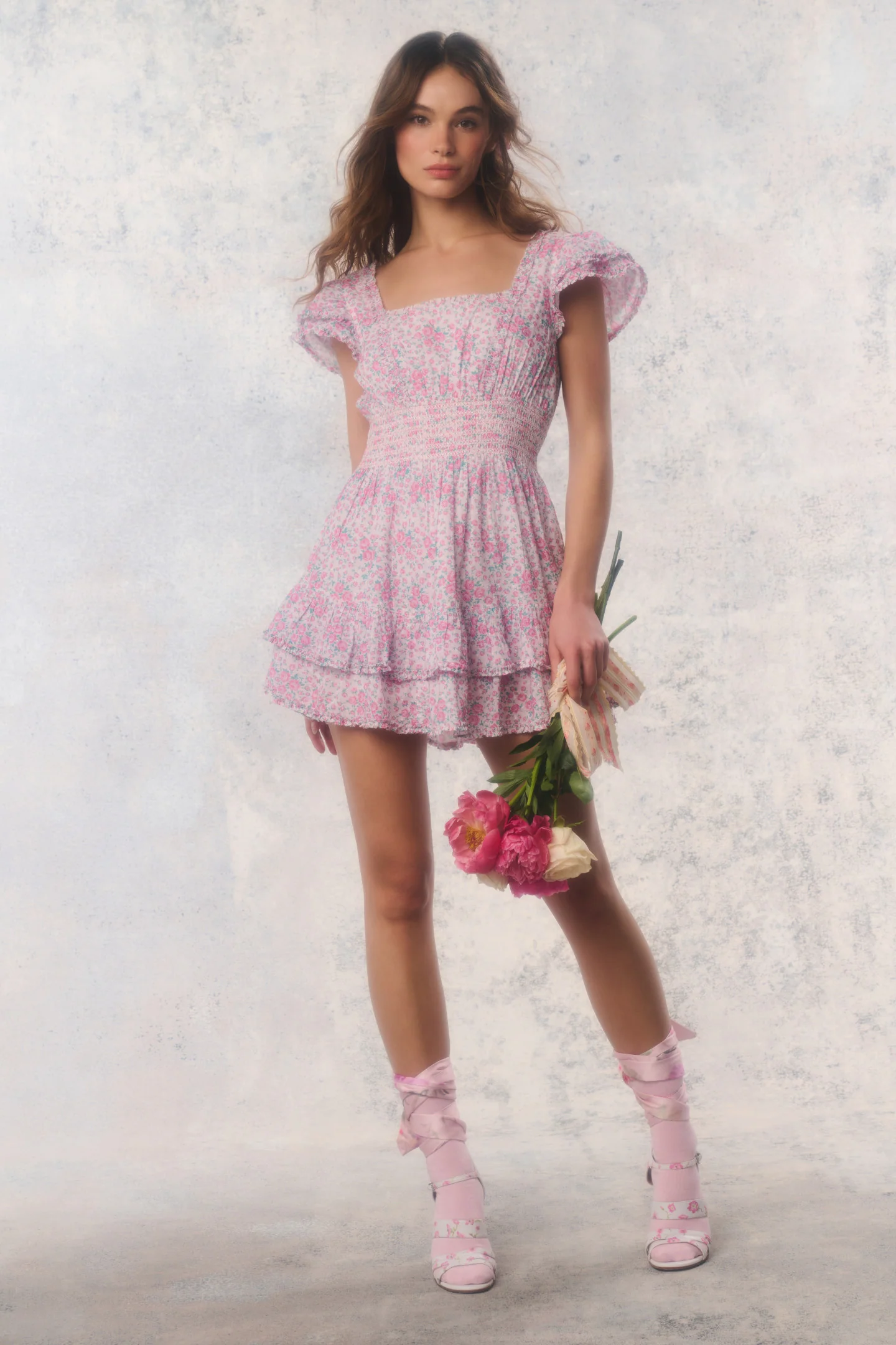 Reedição Vestido Mini de Algodão Floral Stanton