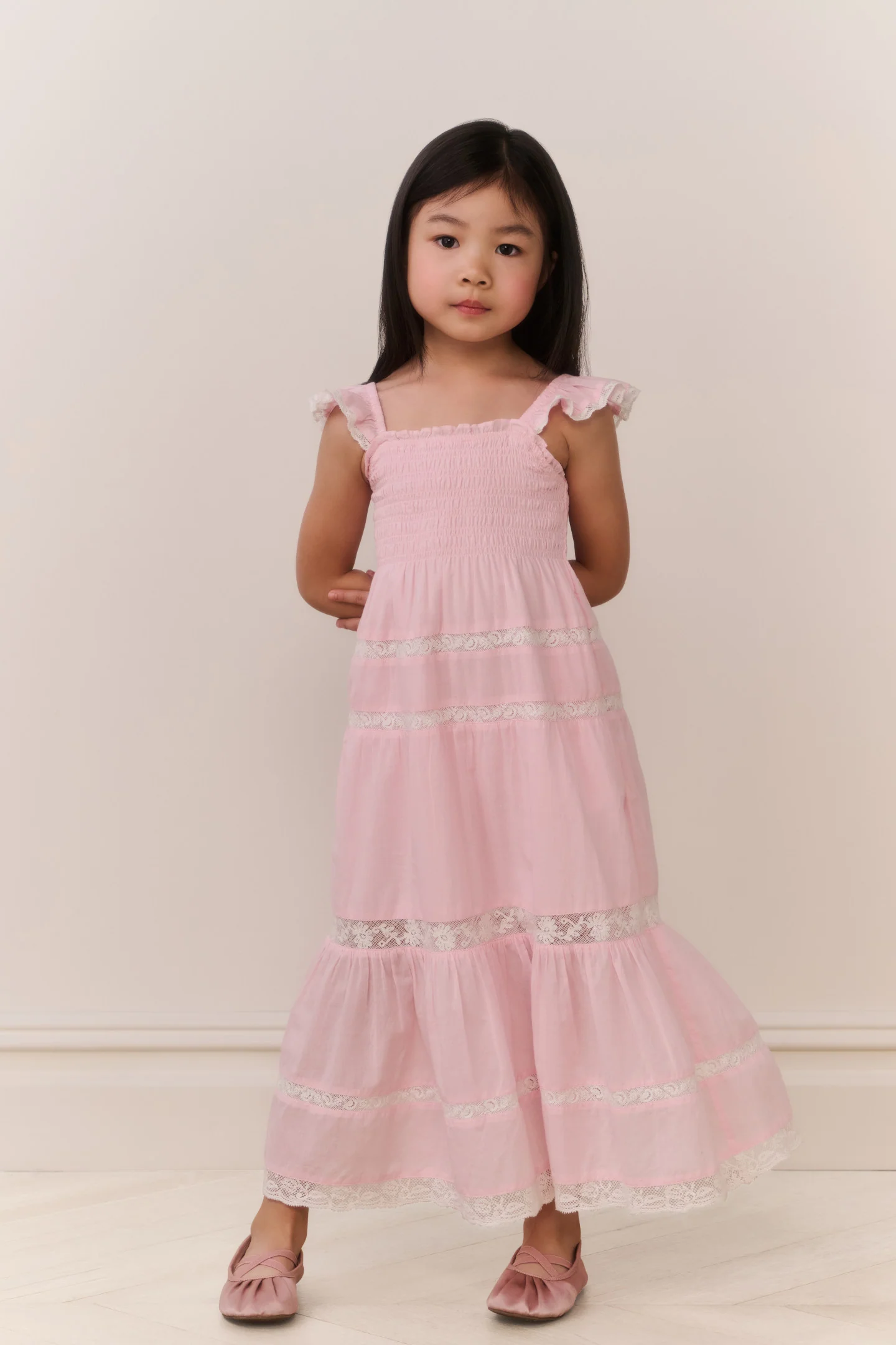 Vestido Longo de Algodão Rhiannon para Meninas Pequenas