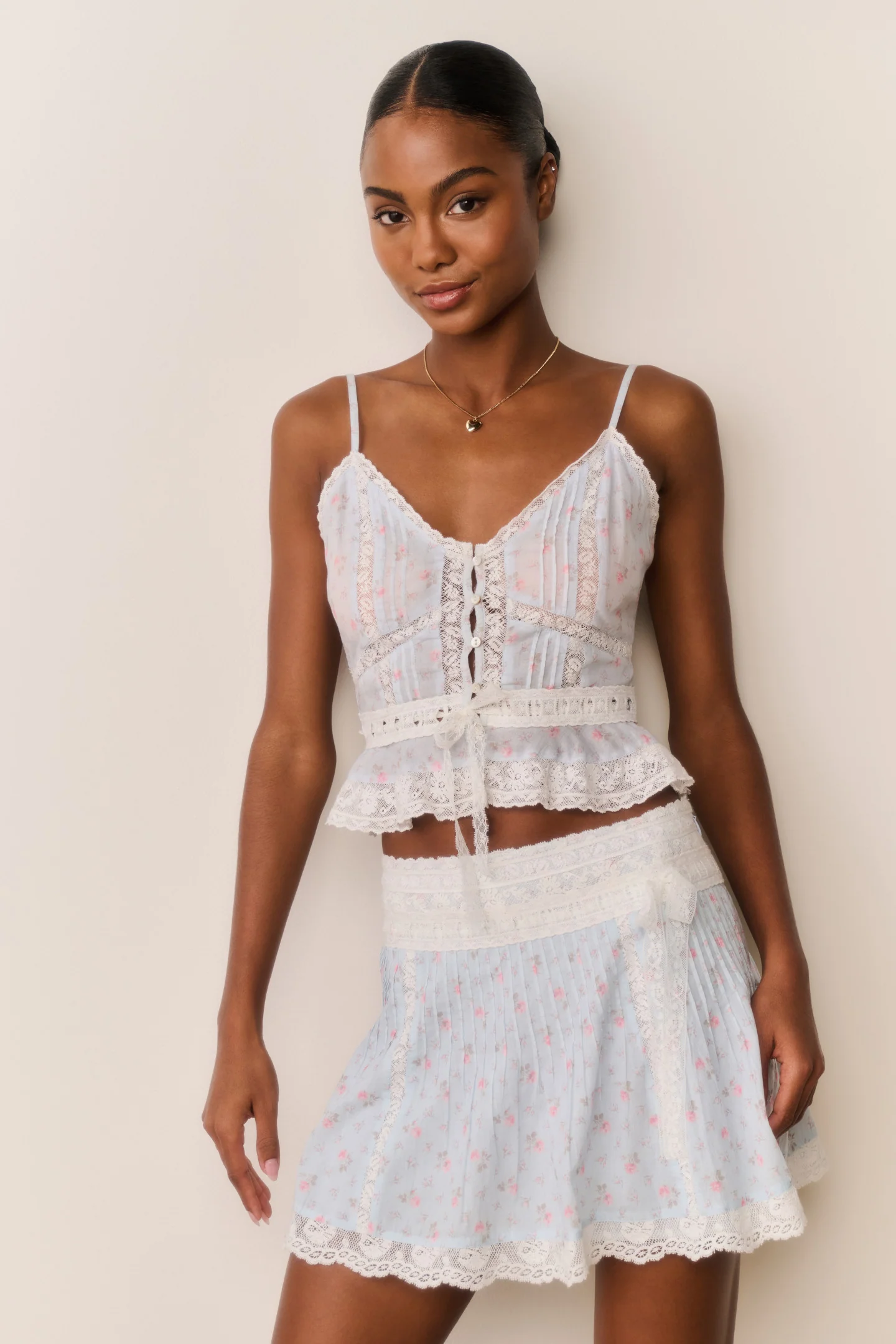 Saia Mini de Algodão Floral Solena