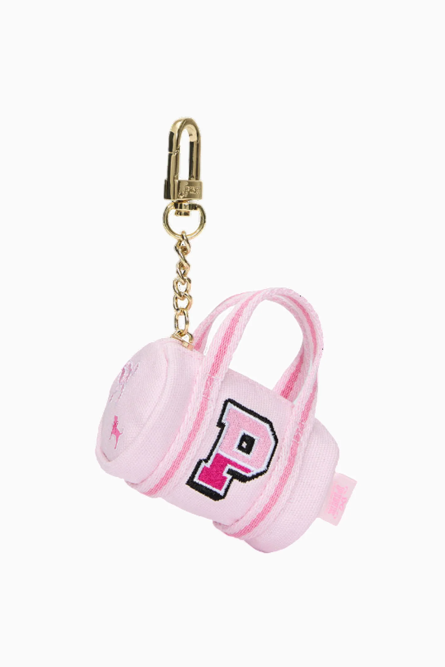 PINK x LoveShackFancy Charm de Chave Mini Duffle Rosa Tulipa