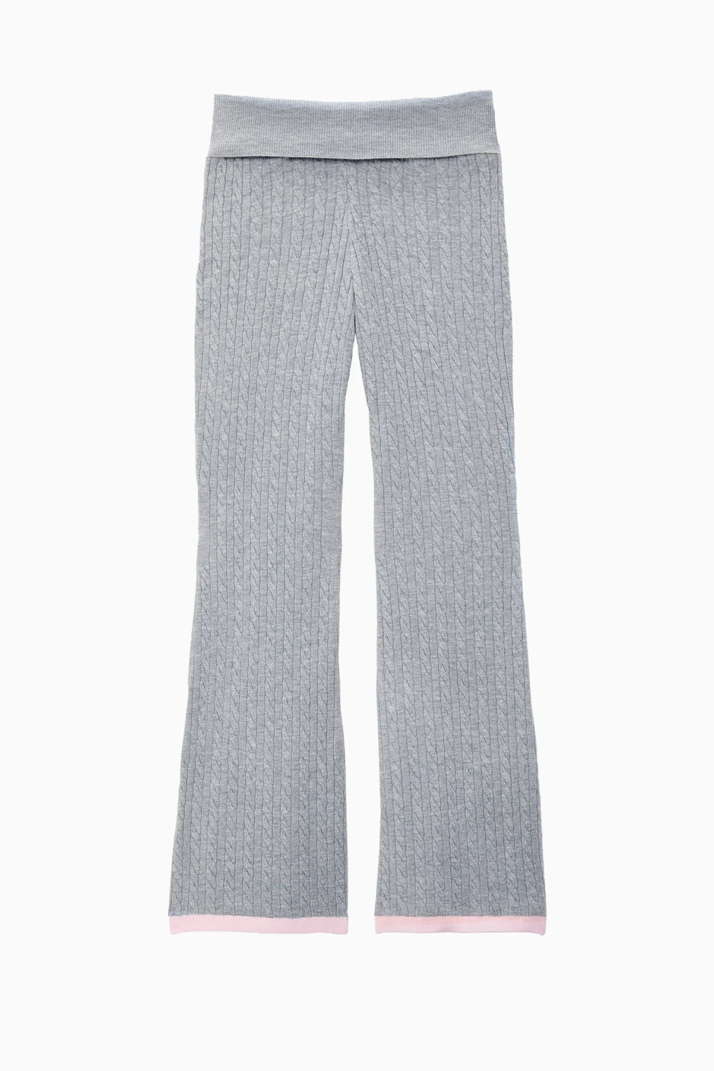 PANTALONAS PINK x LoveShackFancy Foldover Flare em Malha