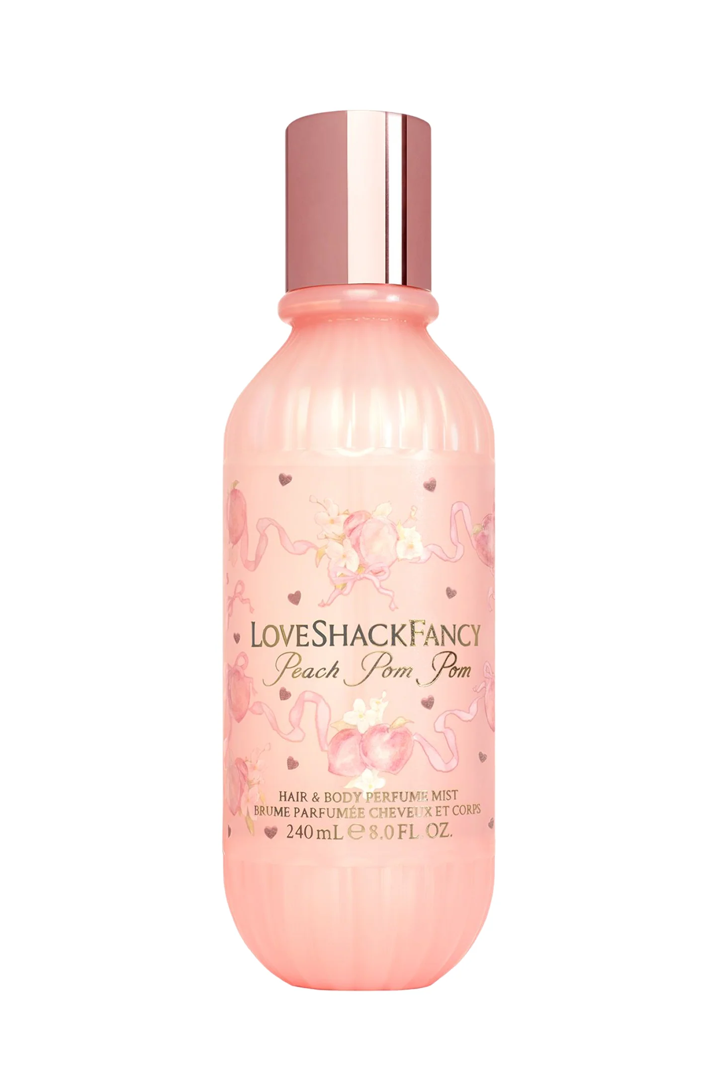 Perfume em Spray para Cabelo e Corpo com Pêssego Caramelizado e Açúcar Cristalizado