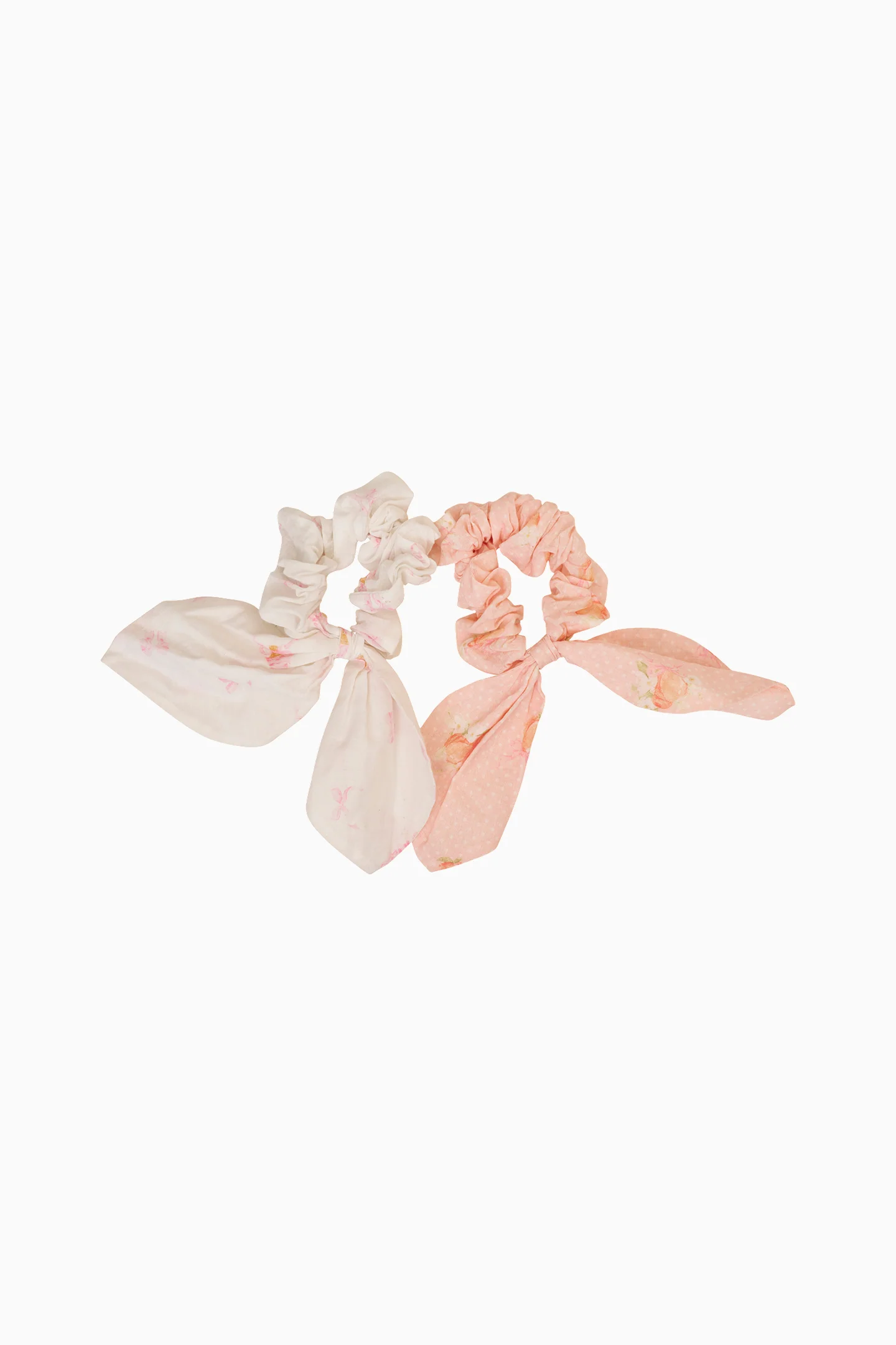 Conjunto de Elásticos de Cabelo Pêssego e Creme