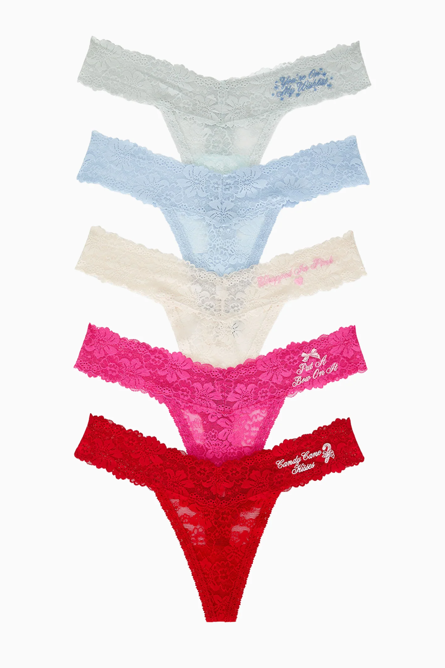 PANTY DE RENDA PINK x LoveShackFancy Wink - CONJUNTO DE 5