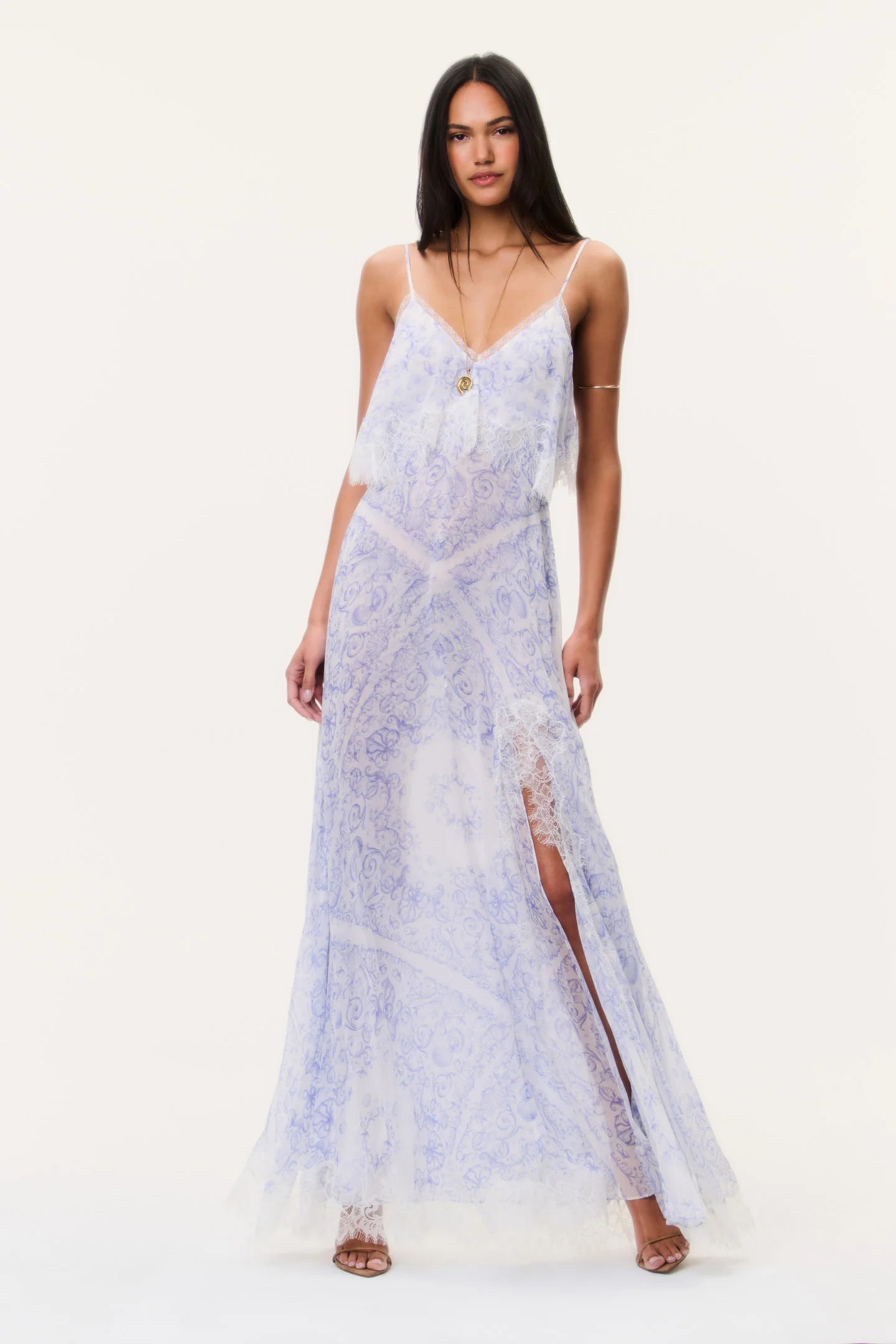 Vestido Longo de Seda Transparente Stelline