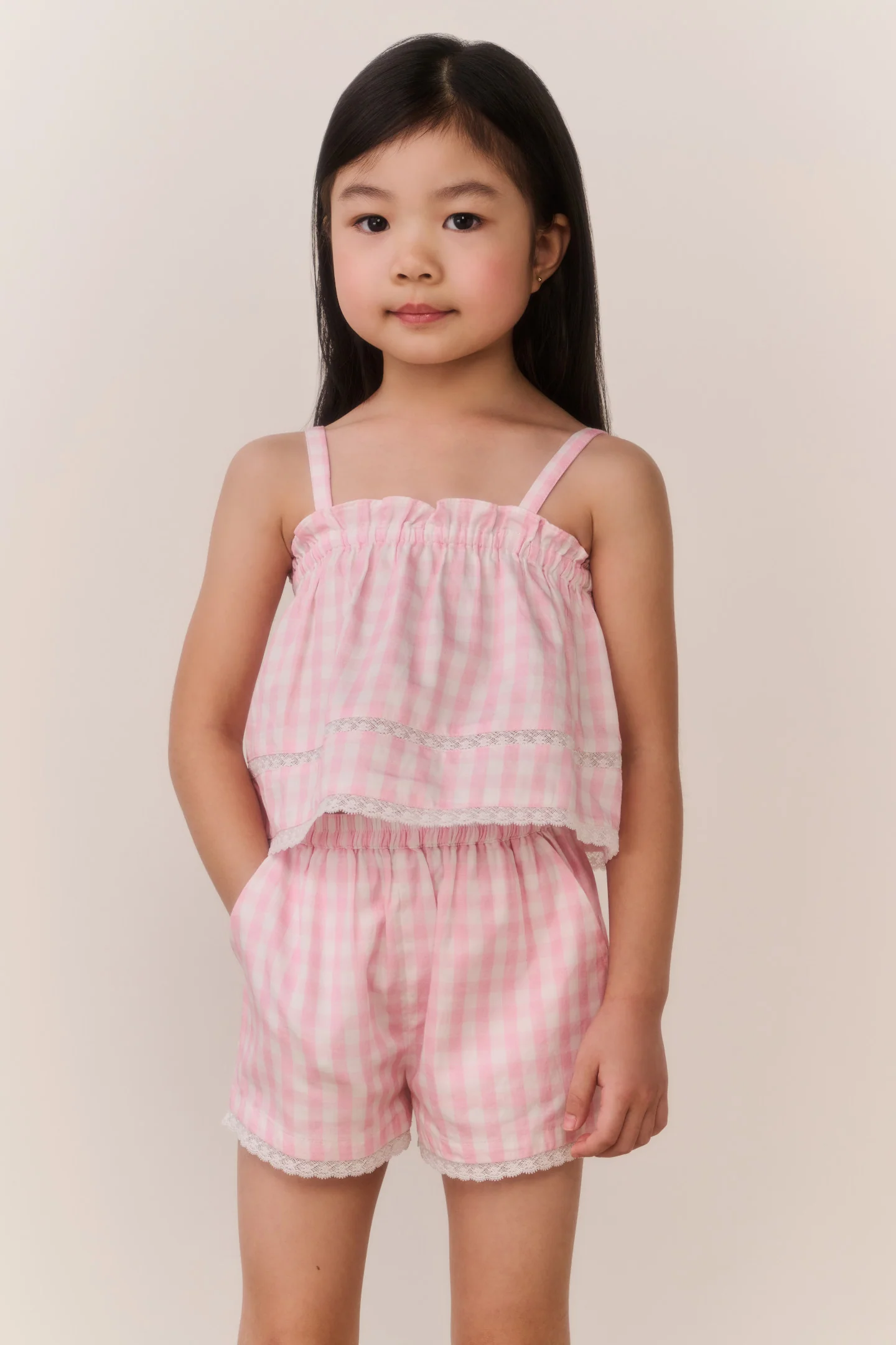 Calças Curtas de Ganga Georgie para Meninas Pequenas