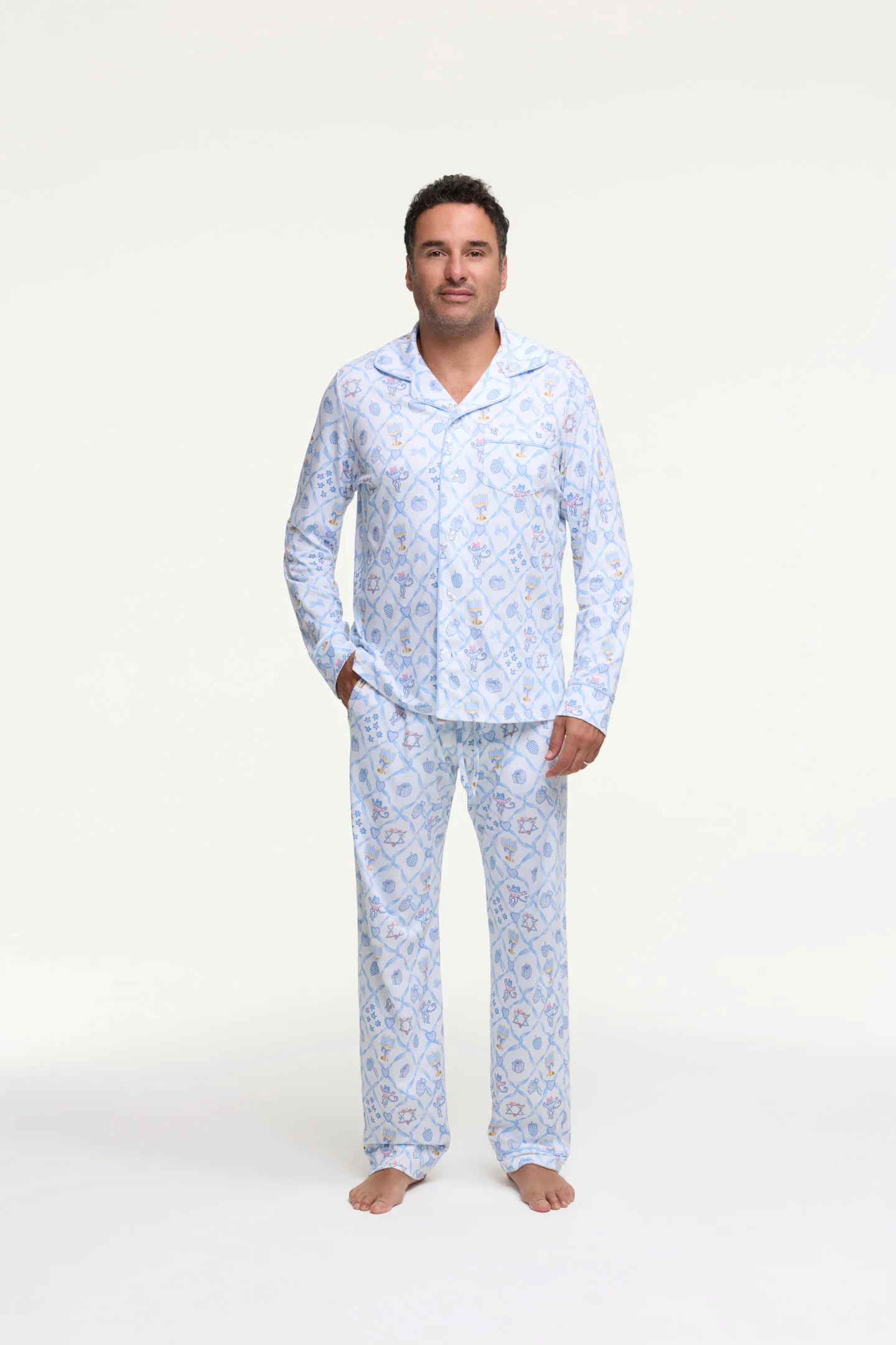 Pijamas de Manga Longa em Malha com Estampa de Noites Estreladas para Homens LoveShackFancy x Roller Rabbit