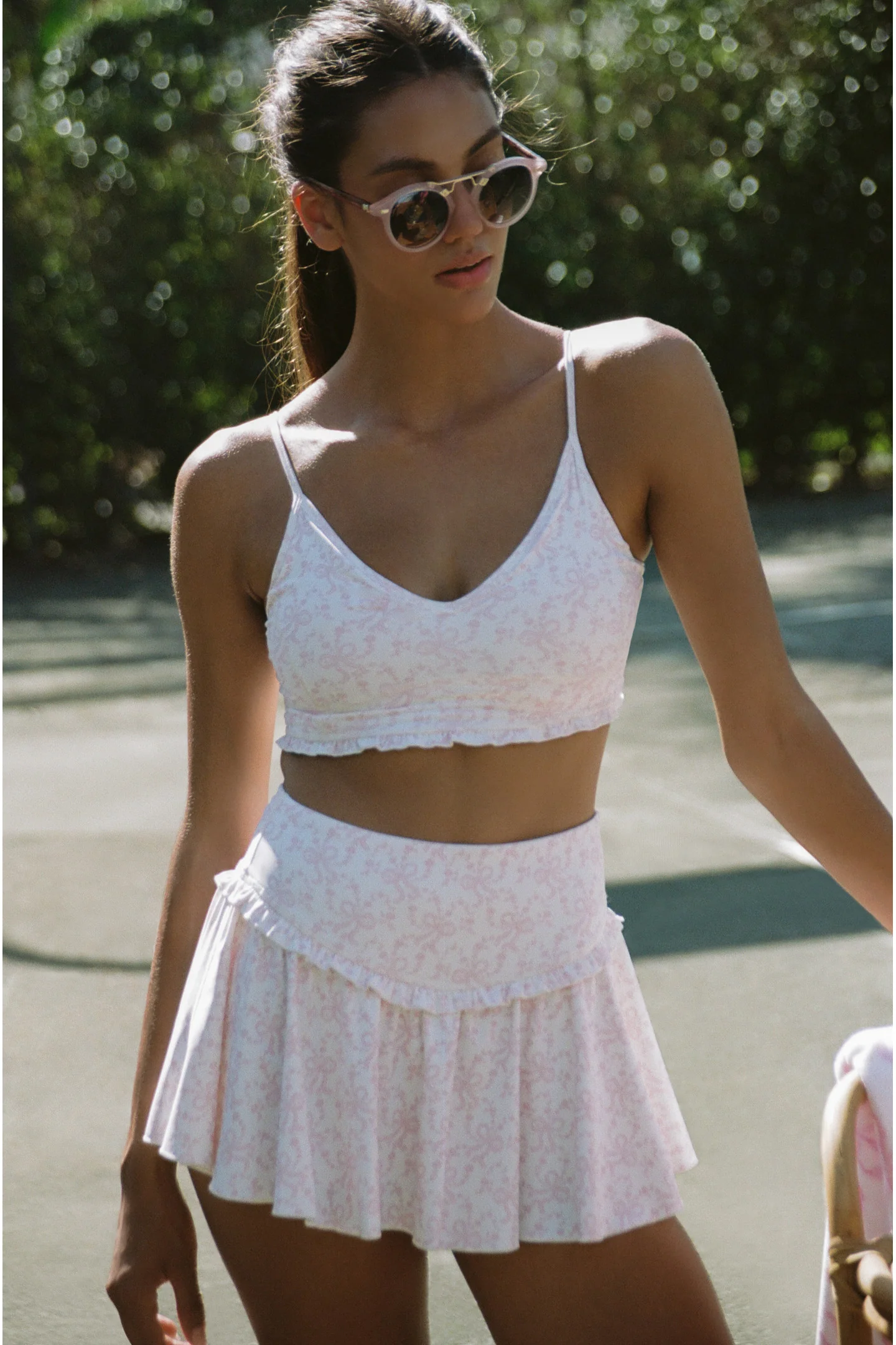 Skort Mini Ativo com Estampa de Laço Vanina