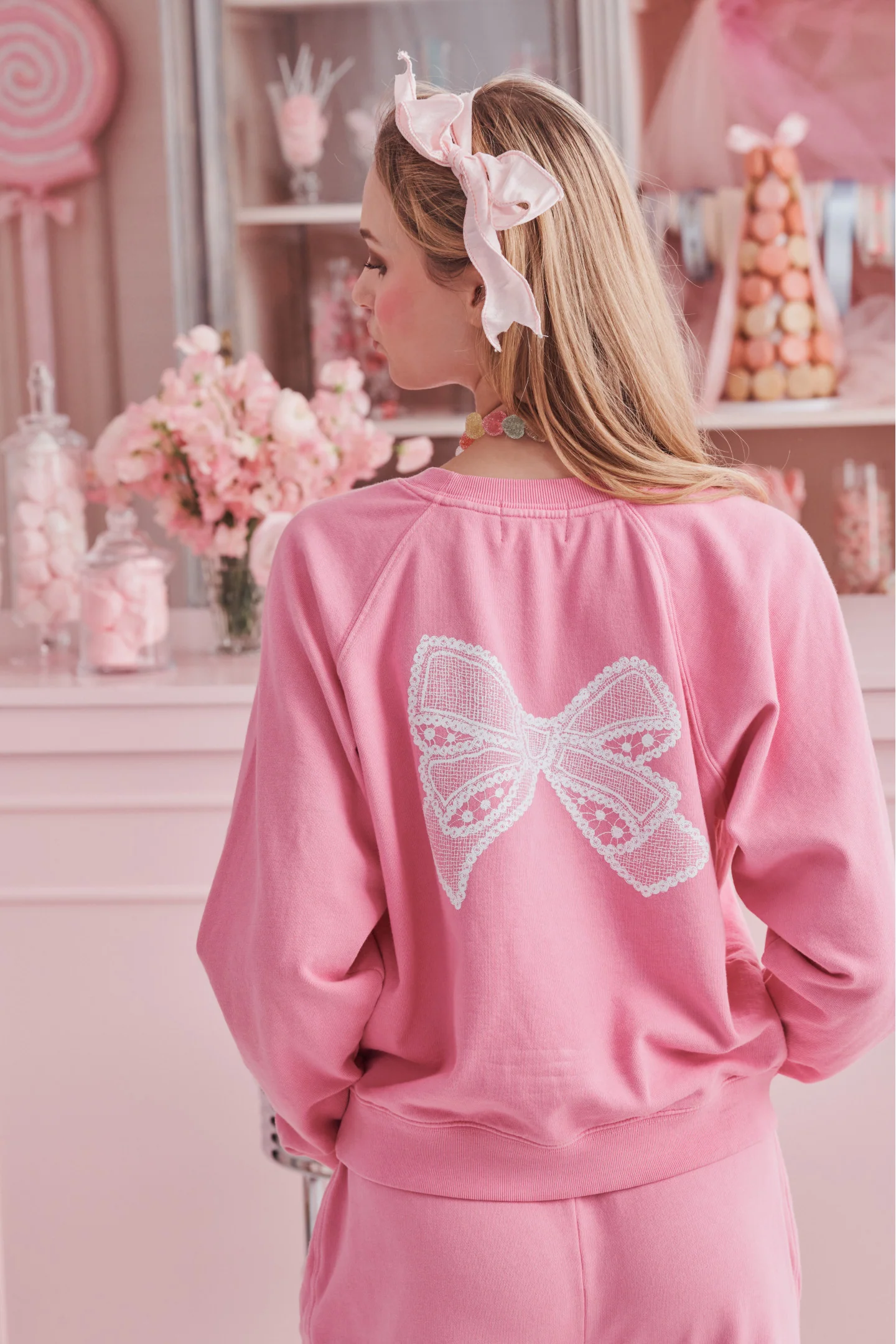 LoveShackFancy x Roller Rabbit Moletom Clássico Vintage