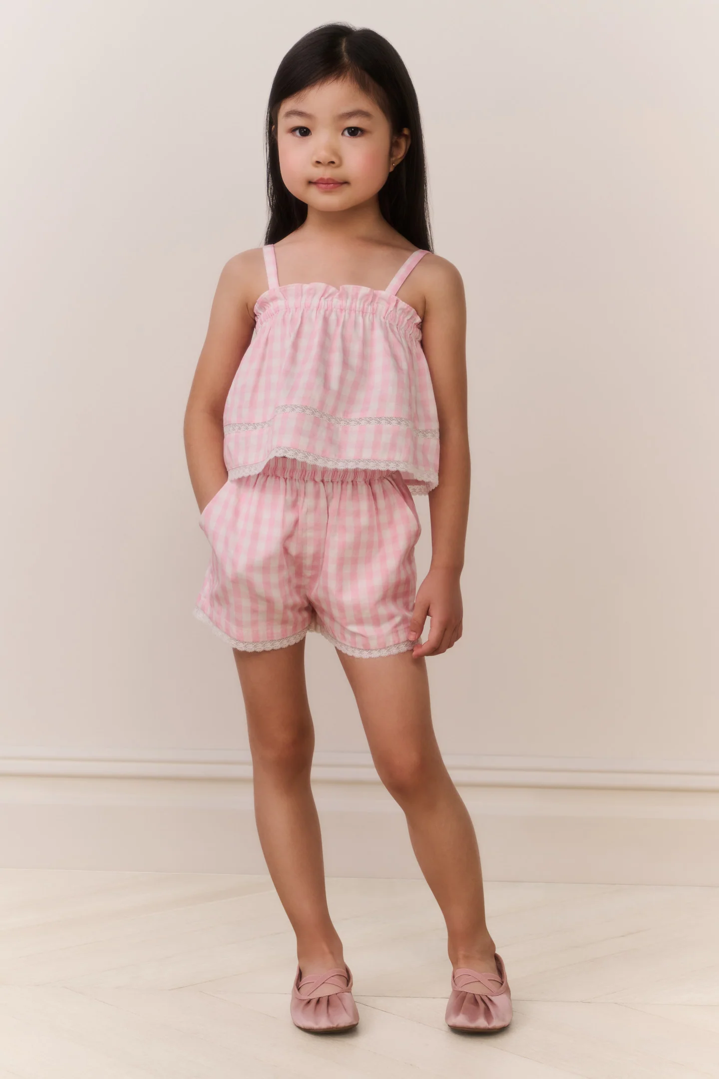 Calças Curtas de Ganga Georgie para Meninas Pequenas