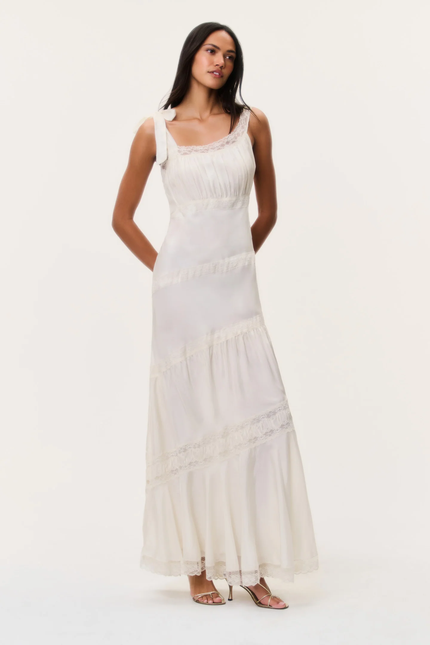 Vestido Longo Assimétrico de Seda Andresy