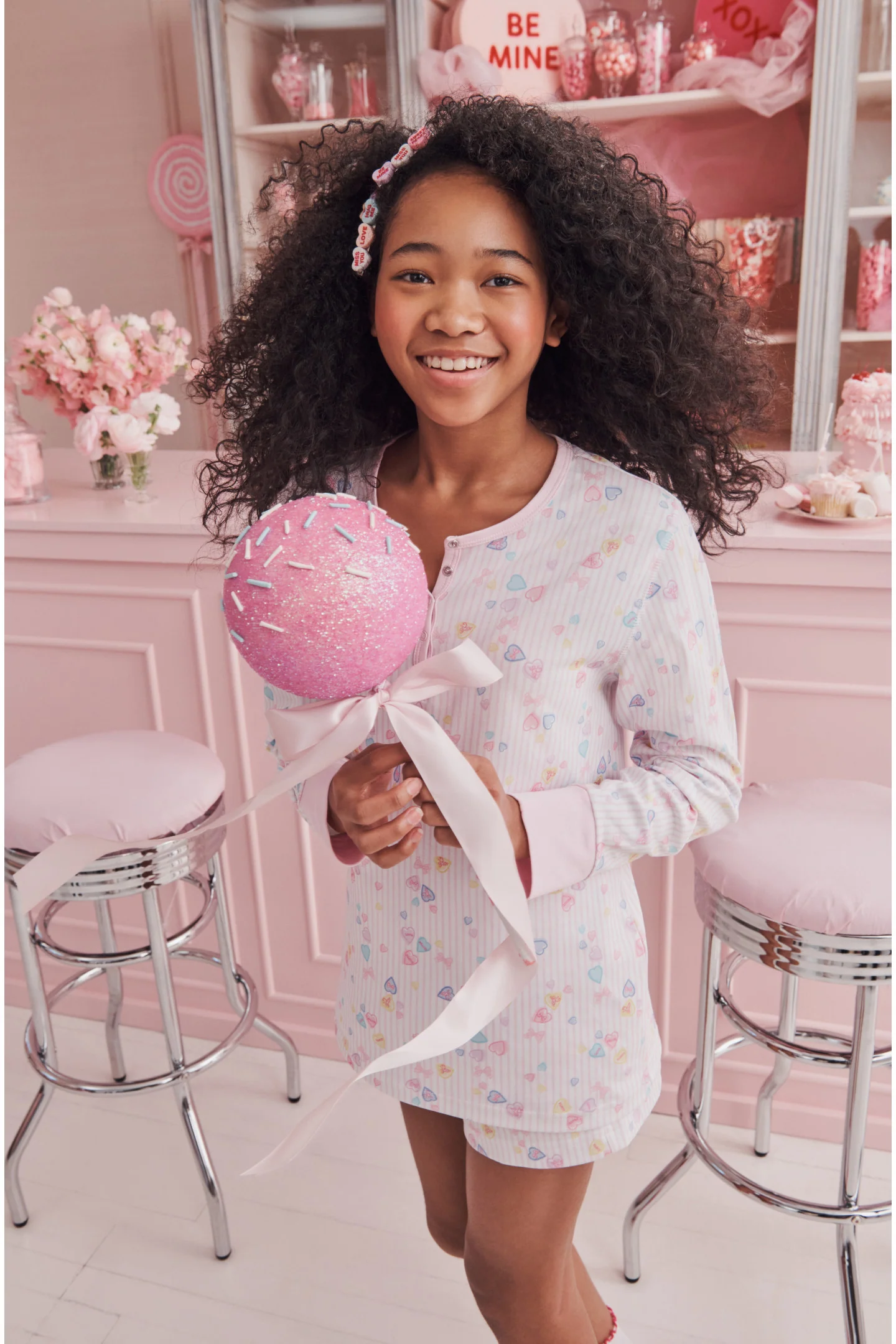 LoveShackFancy x Roller Rabbit Heart Stripe Hunter Pajama