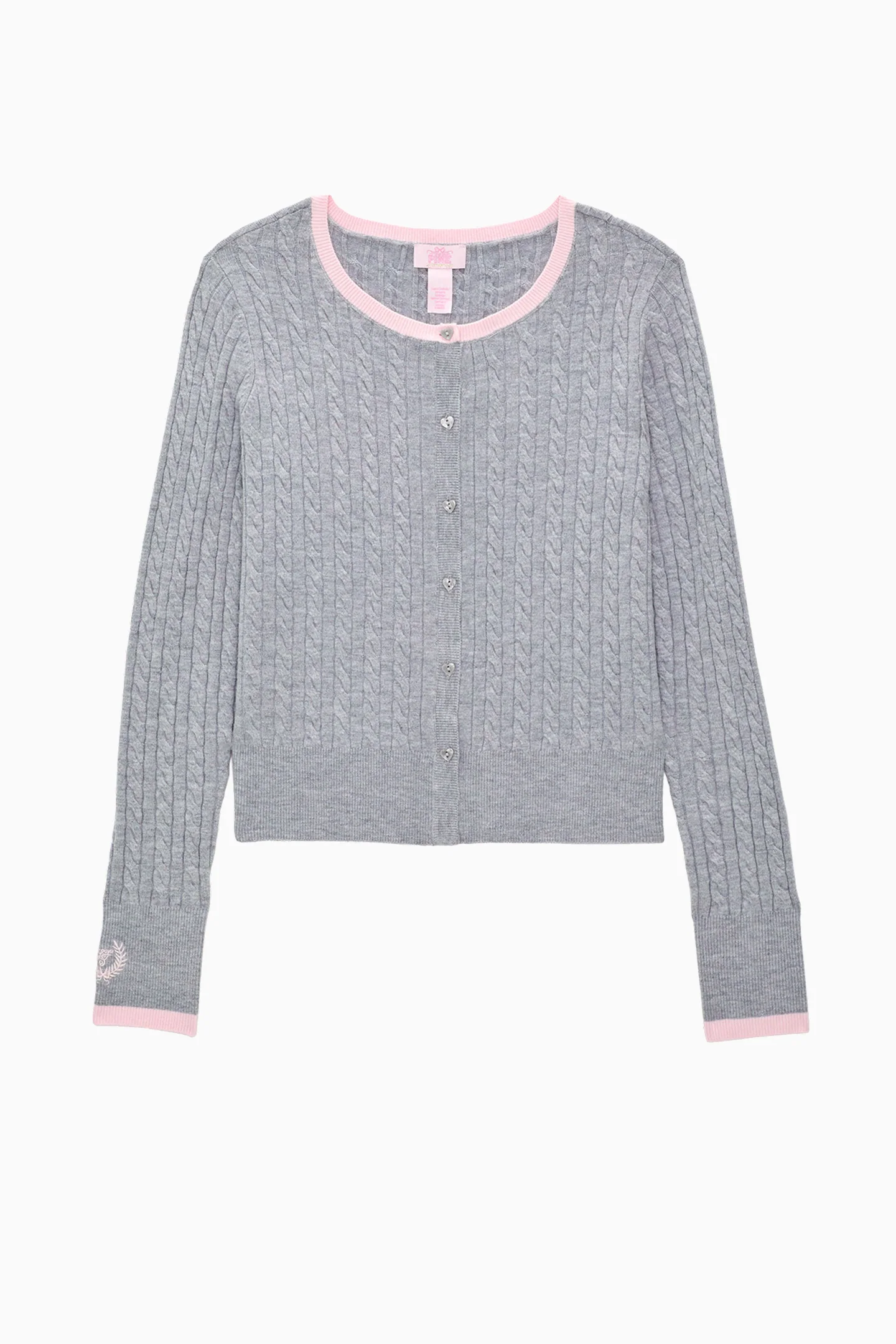 PINK x LoveShackFancy Cardigã de Manga Comprida em Malha