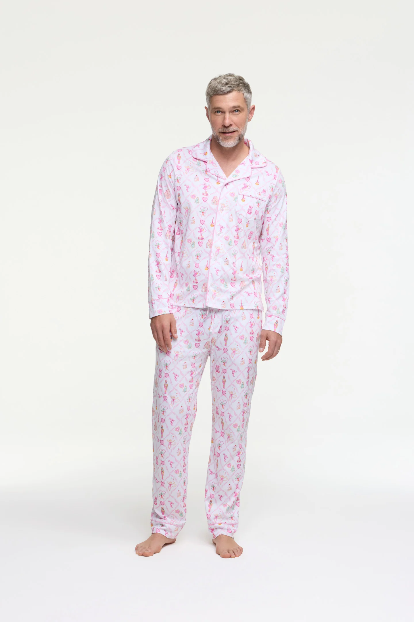Pijamas de Manga Longa em Malha com Estampa de Açúcar para Homens LoveShackFancy x Roller Rabbit