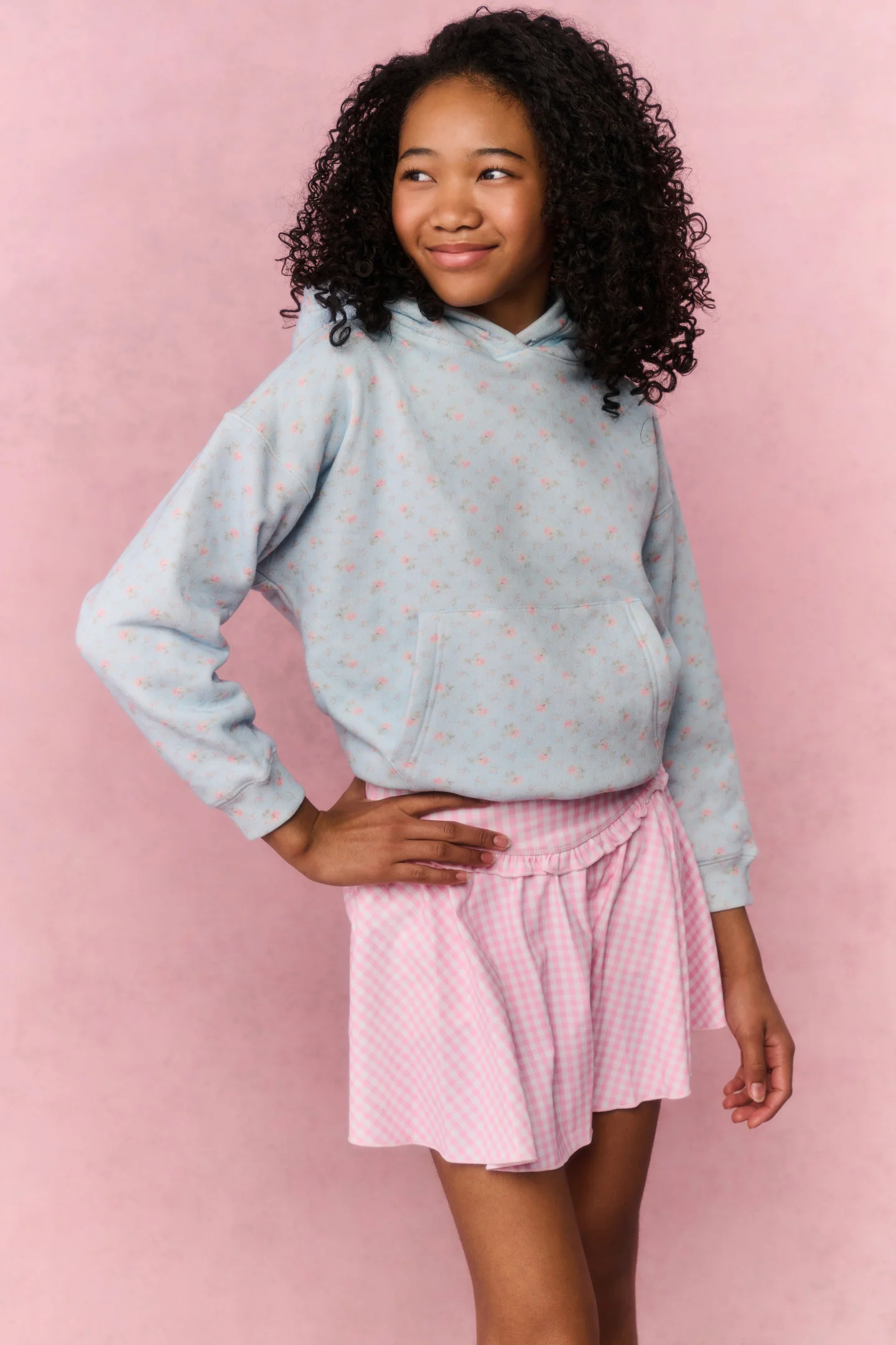 Skort Ativo Tween Gingham Shanonly