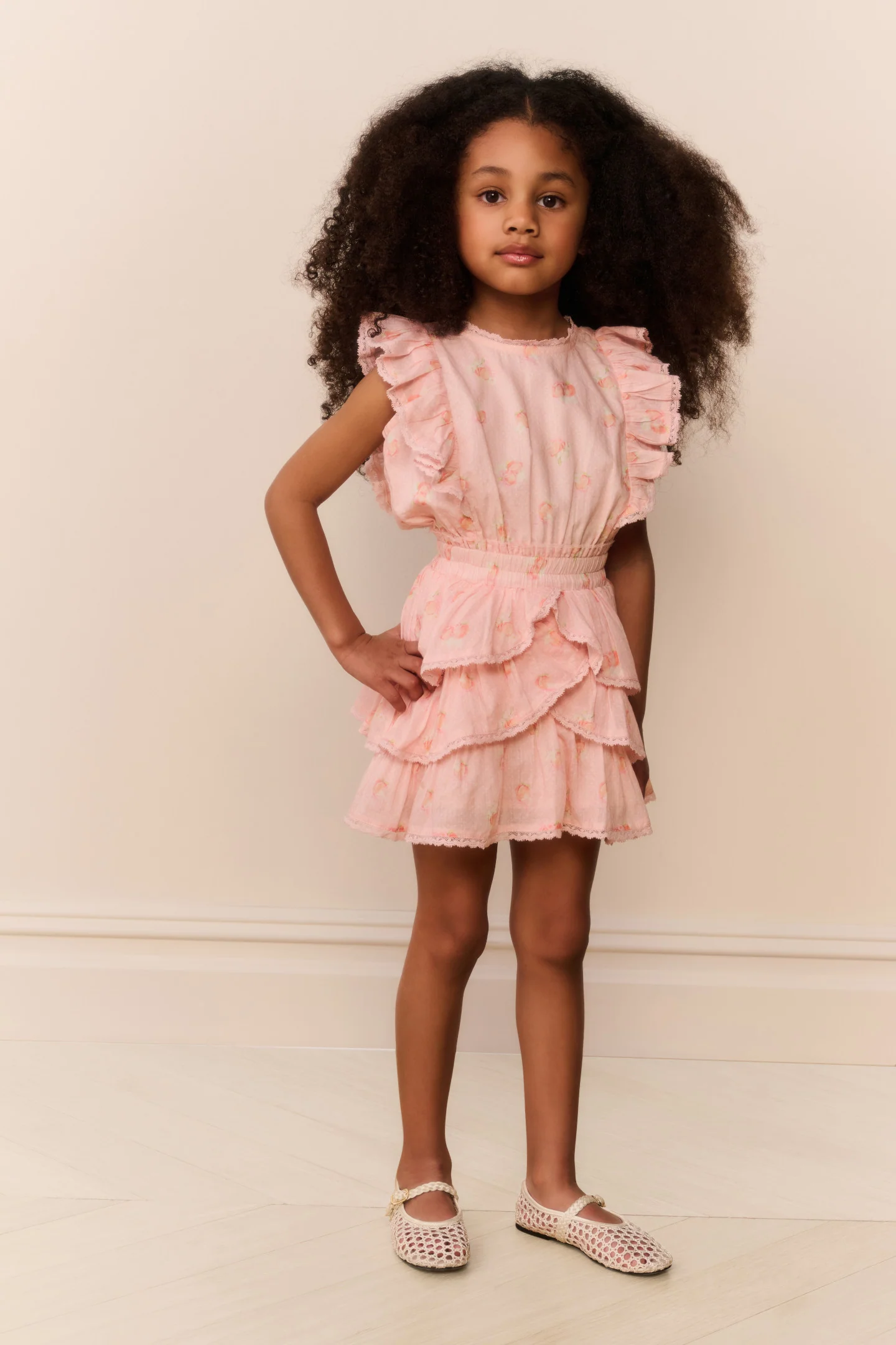 Vestido Decker de Pompom Rosa para Meninas