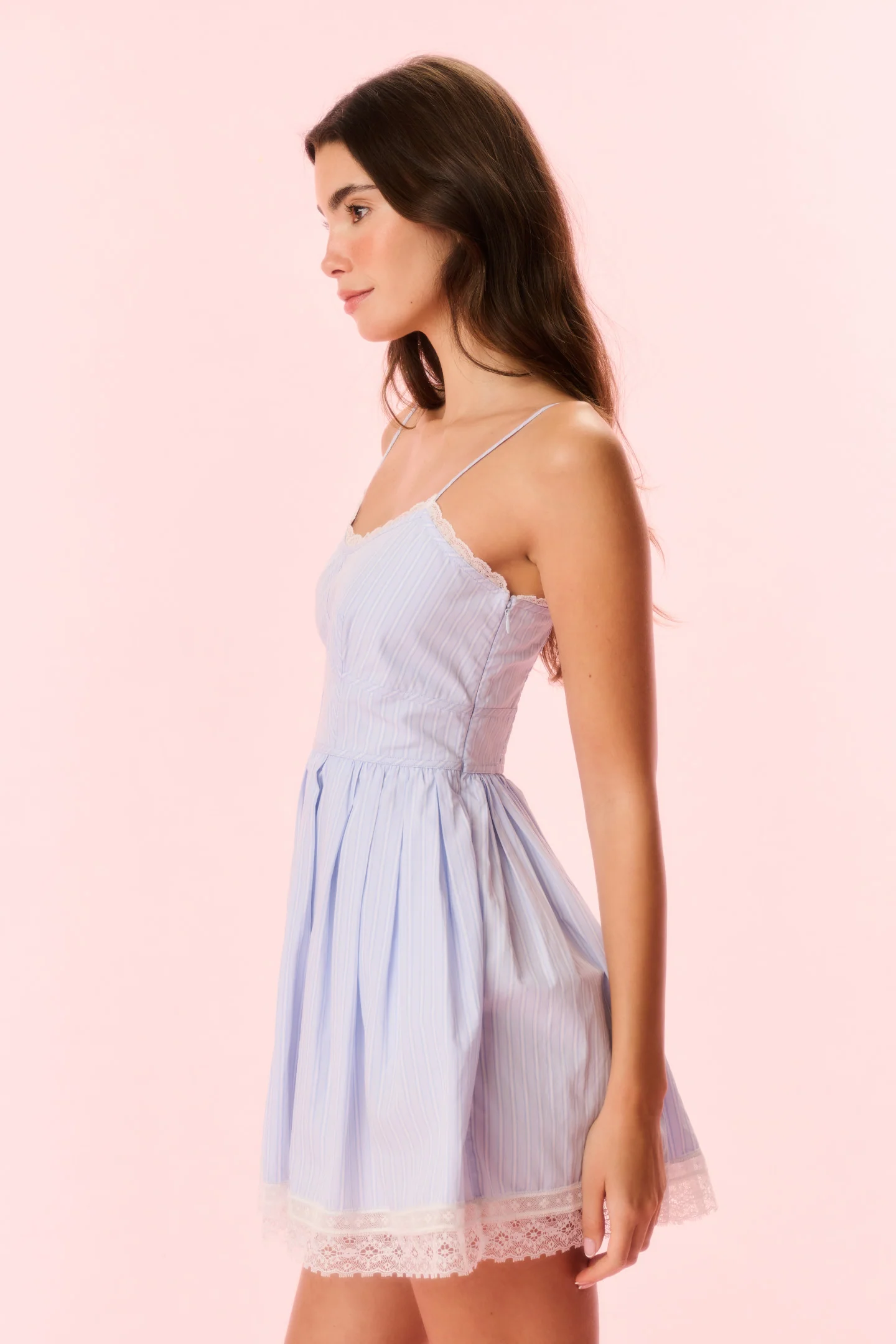 Vestido Mini Padrão de Linho de Algodão Harrisine