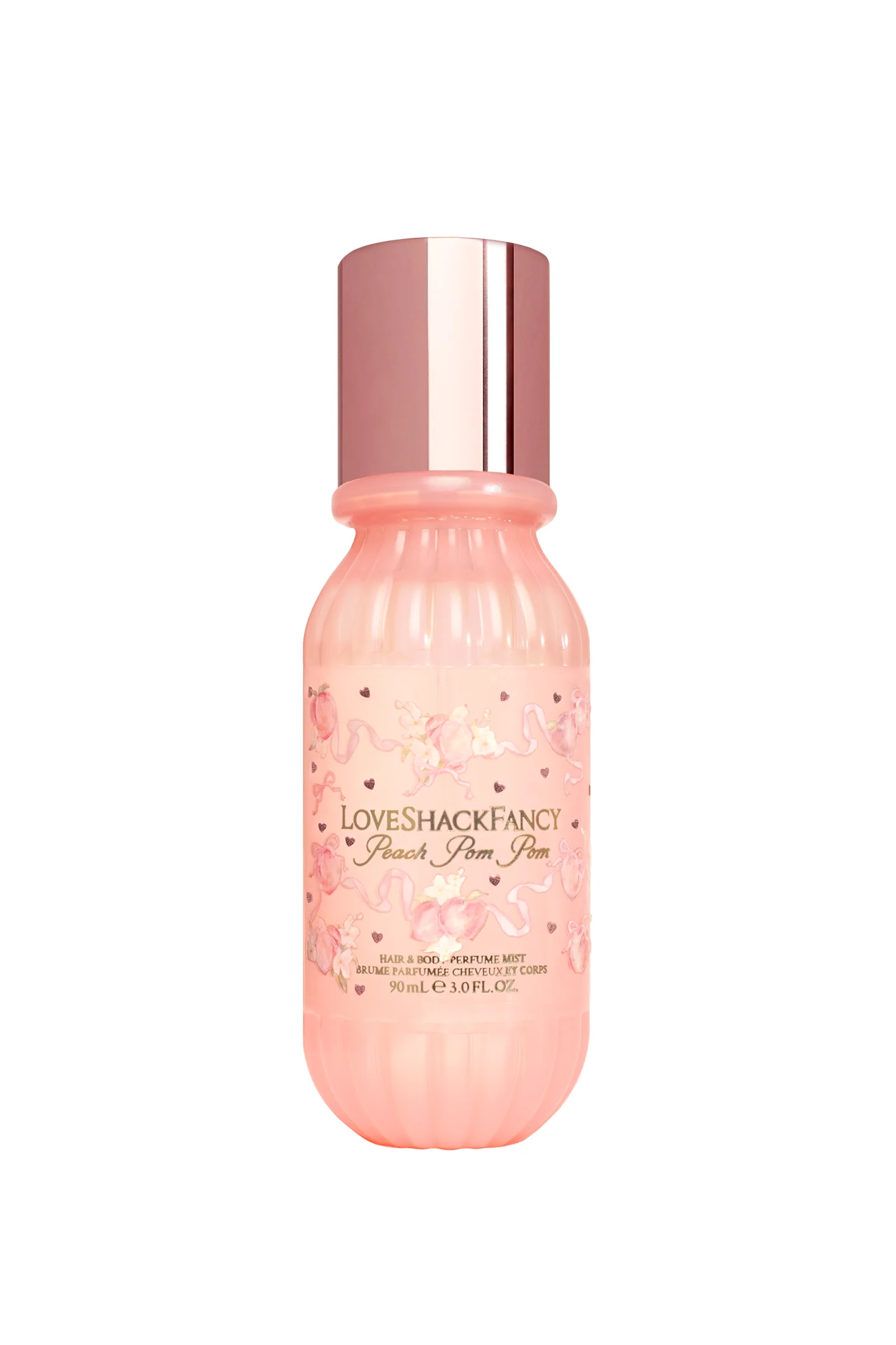 Mini Perfume Spray para Cabelo e Corpo com Pêssego Caramelizado e Açúcar Cristalizado