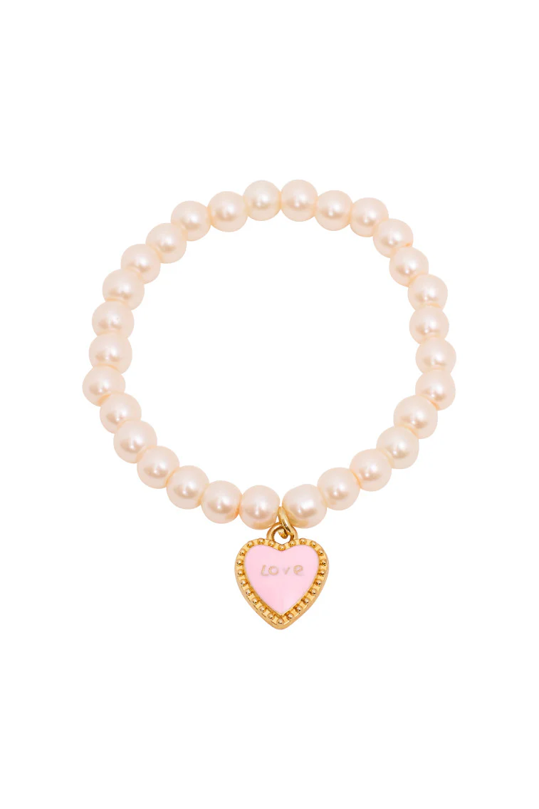 Pulseira de Pérola Coração Amor Coquette